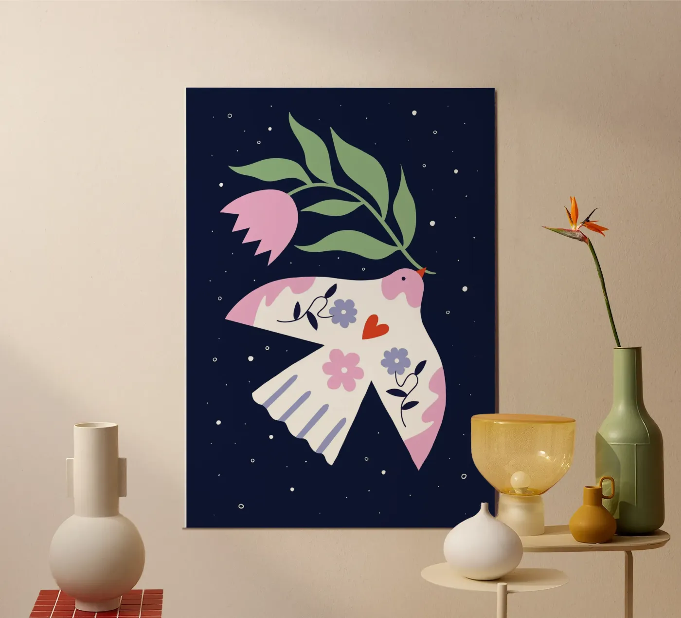 Friedenstaube blau poster da estheticgoods