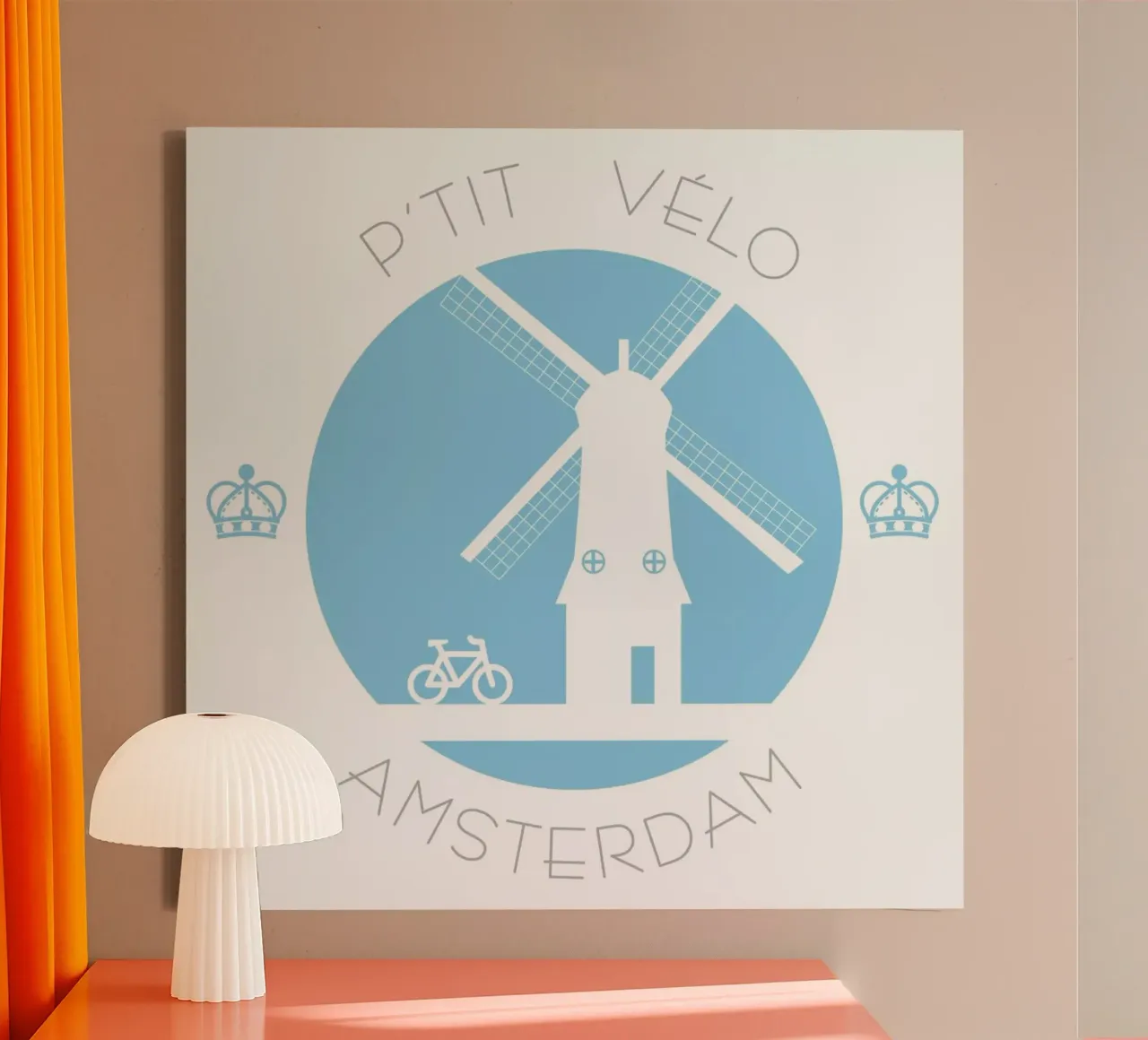 Amsterdam couleur canvas met Baklijst van P'tit Vélo