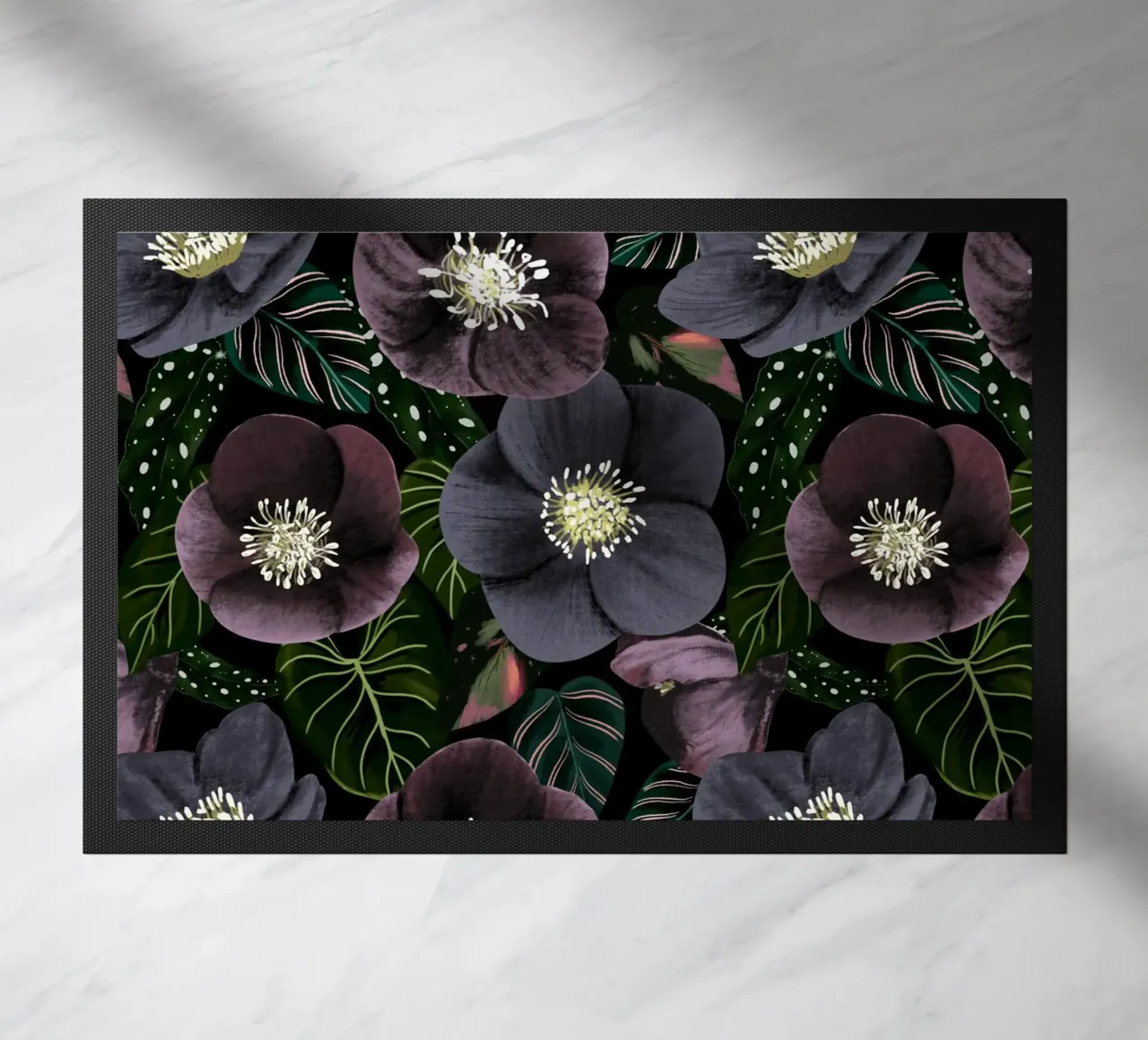 Dark Flowers Pattern zerbino da anisillustration