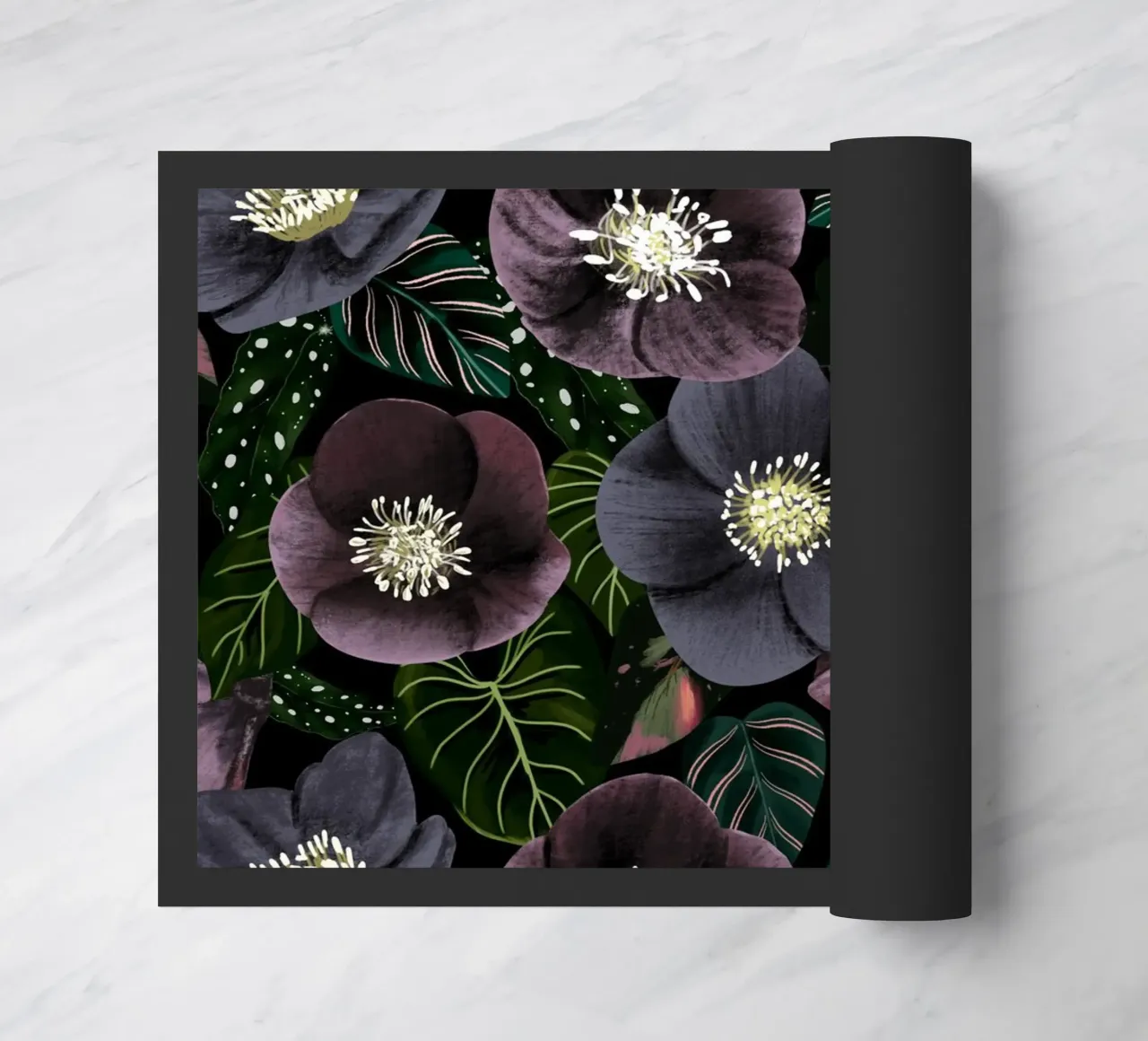 Dark Flowers Pattern zerbino da anisillustration