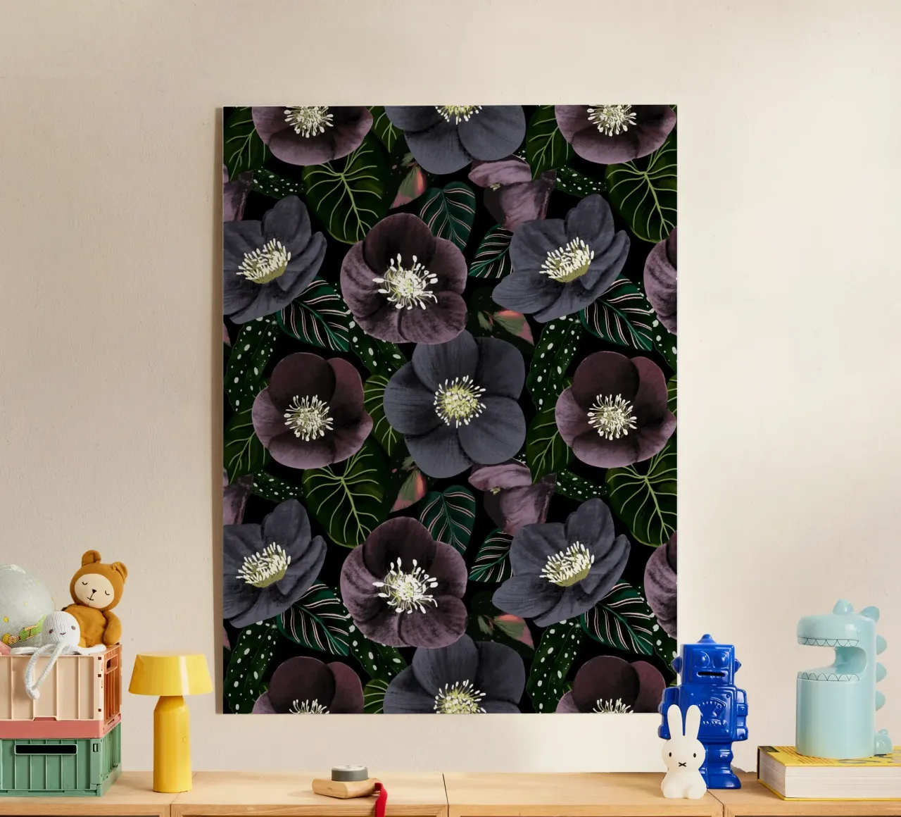Dark Flowers Pattern plexiglass da anisillustration