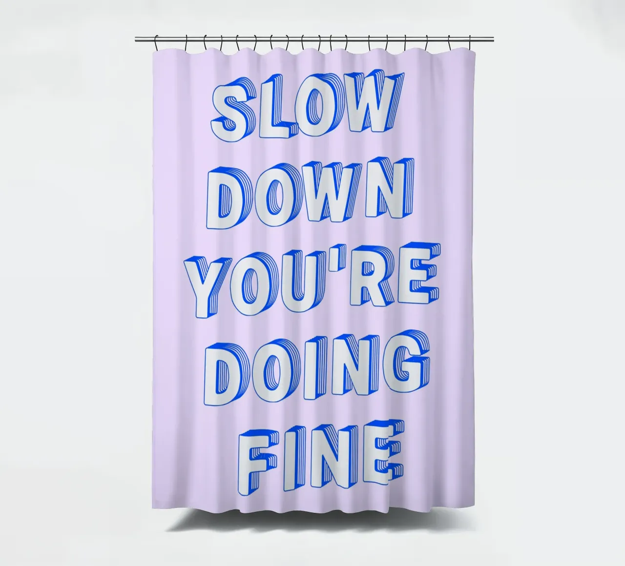 Slow Down Purple shower curtain by QuooodZ by MooodzArt