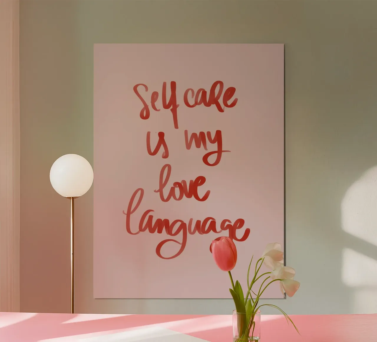 Self Care is my Love Language poster con telaio in plastica da Magnific