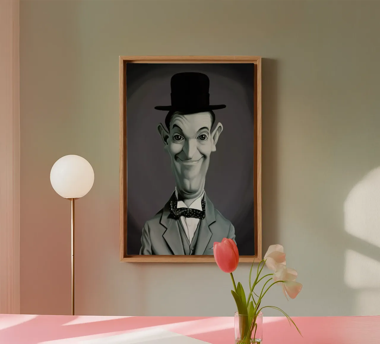 Stan Laurel tela con Cornice a cassetta da Rob Art | Illustration