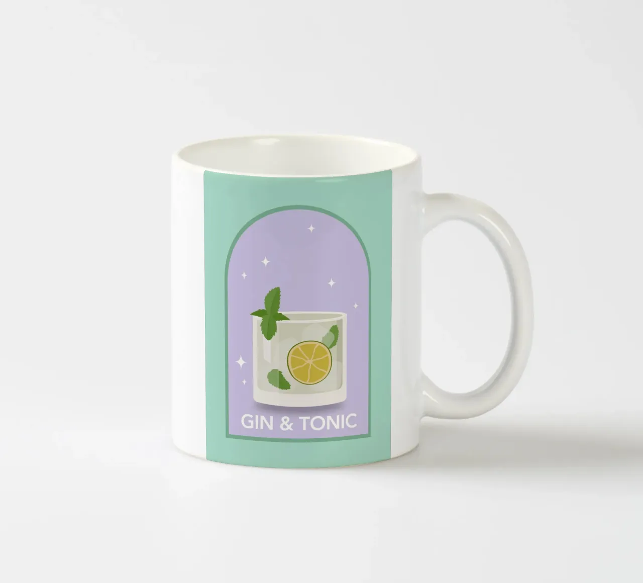 Gin & Tonic Cocktail Print, Gin Tonic Print, Bar Cart Decor keramische mok van pdigitalprints