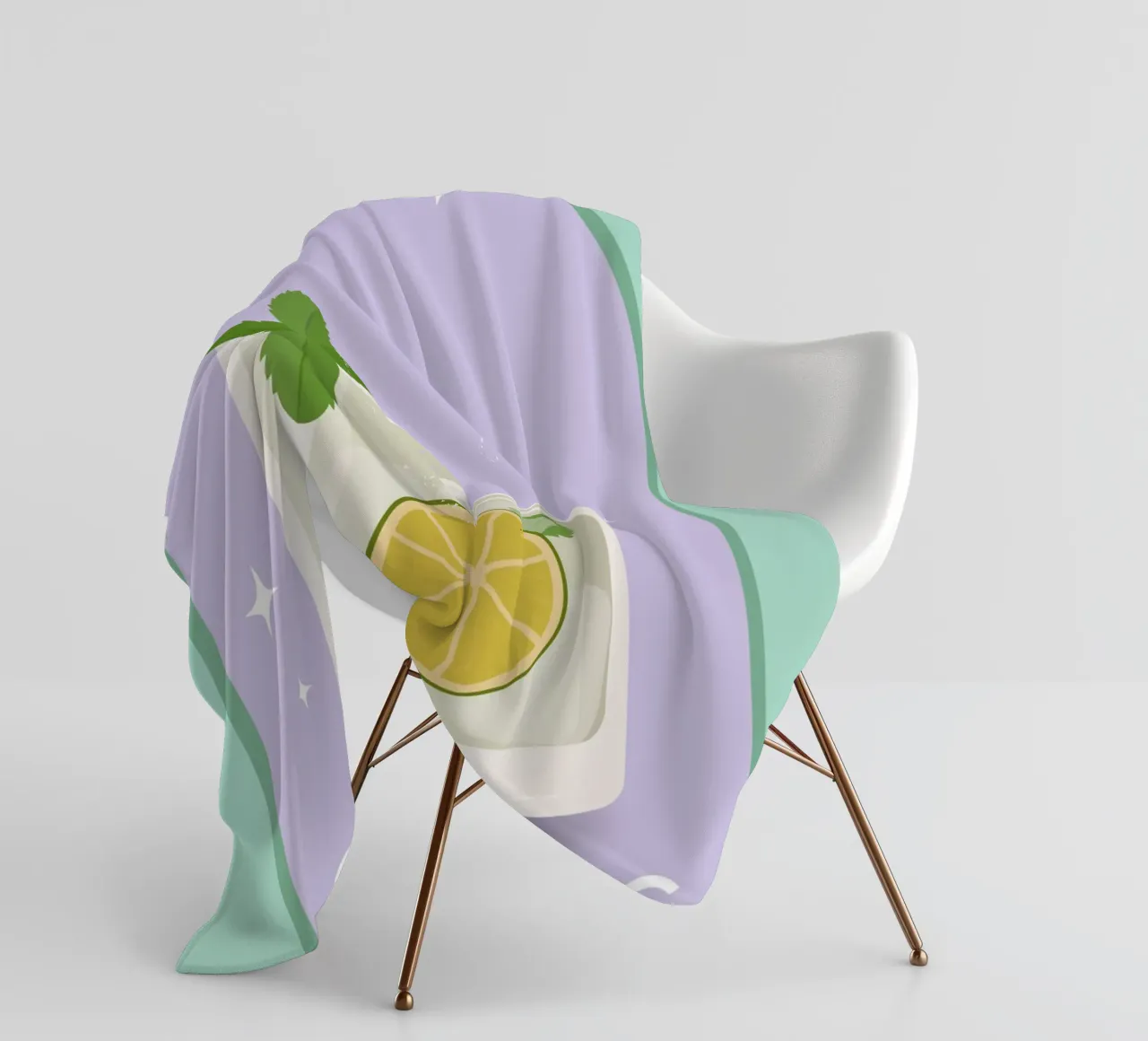 Gin & Tonic Cocktail Print, Gin Tonic Print, Bar Cart Decor fleece blanket by pdigitalprints