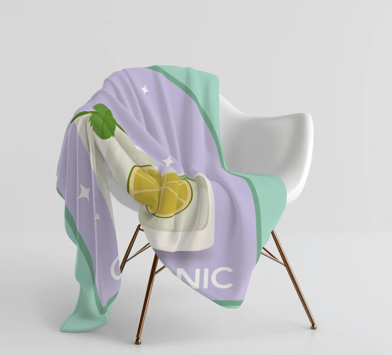 Gin & Tonic Cocktail Print, Gin Tonic Print, Bar Cart Decor fleece blanket by pdigitalprints