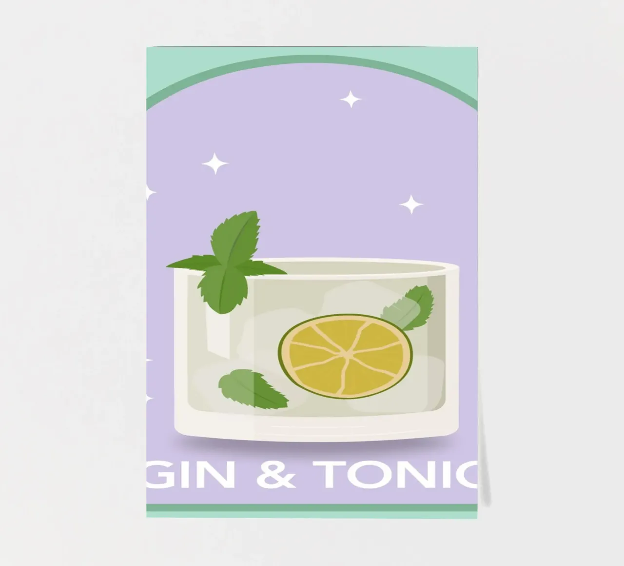 Gin & Tonic Cocktail Print, Gin Tonic Print, Bar Cart Decor sticker sheet by pdigitalprints