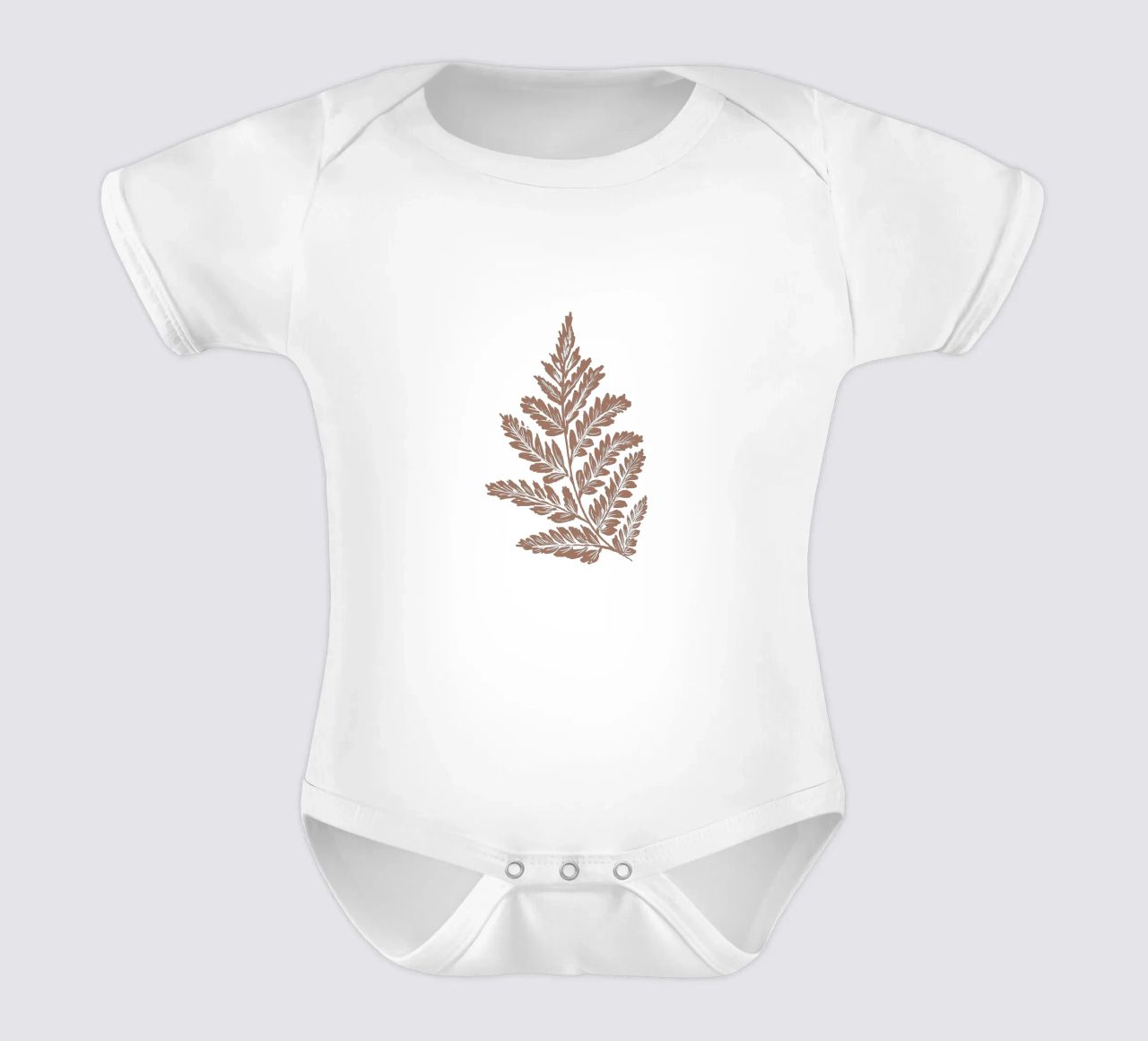 Simple Leaf Mocha Mousse Kurzarm Babybody von anisillustration