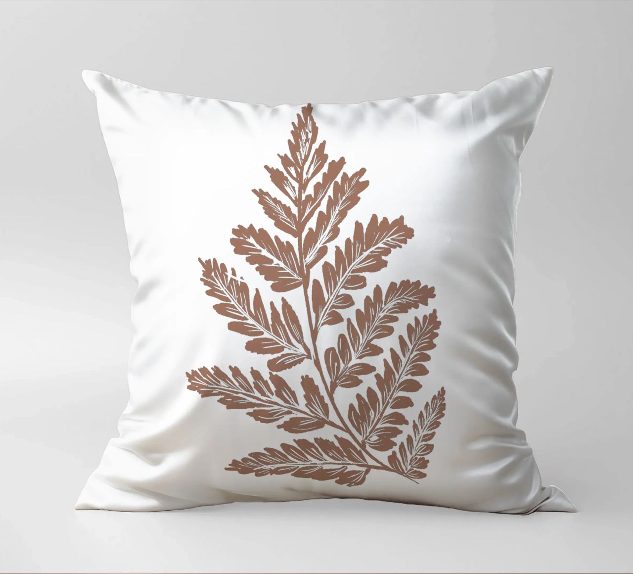 Simple Leaf Mocha Mousse decorative cushion by anisillustration