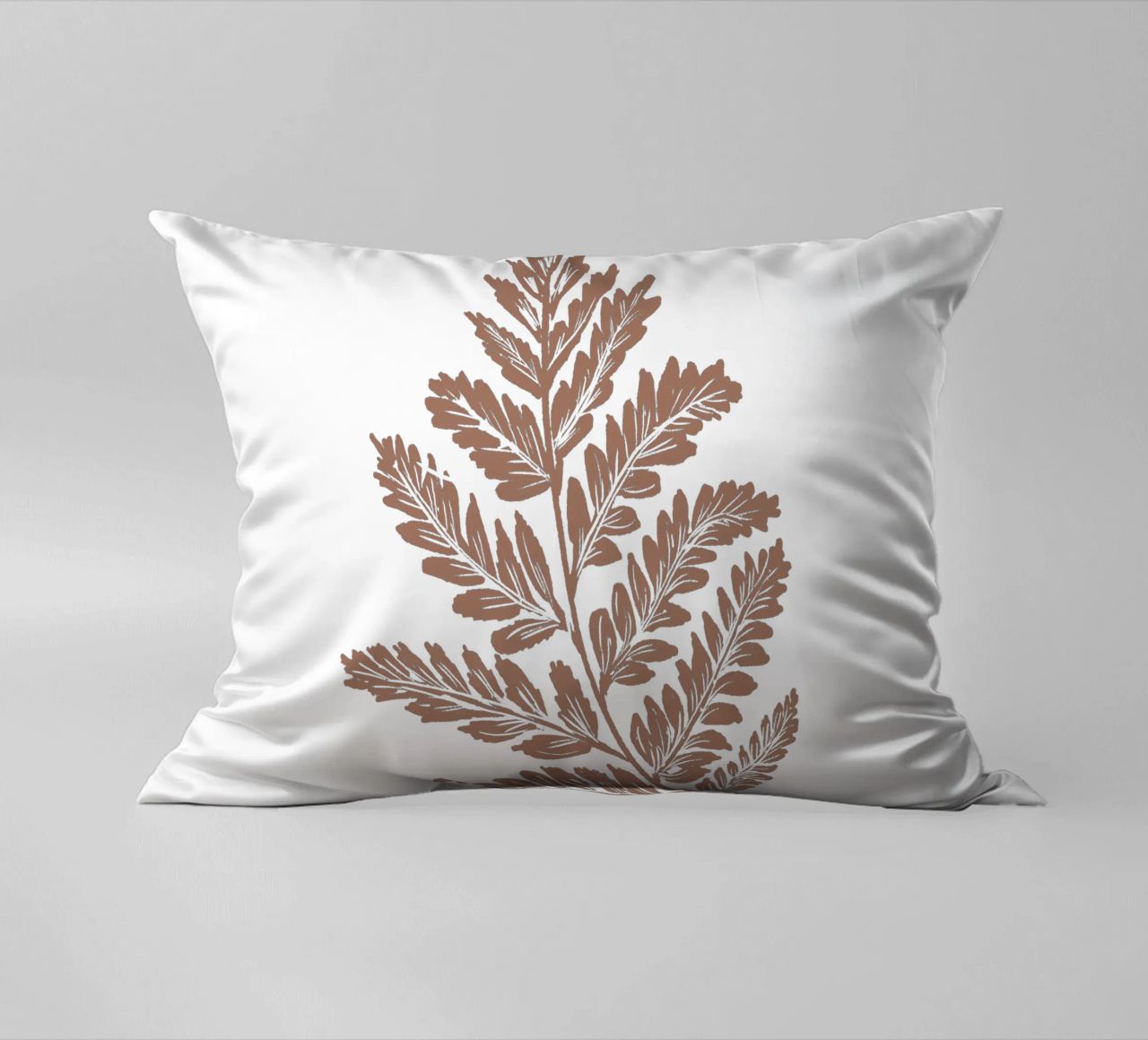 Simple Leaf Mocha Mousse decorative cushion by anisillustration