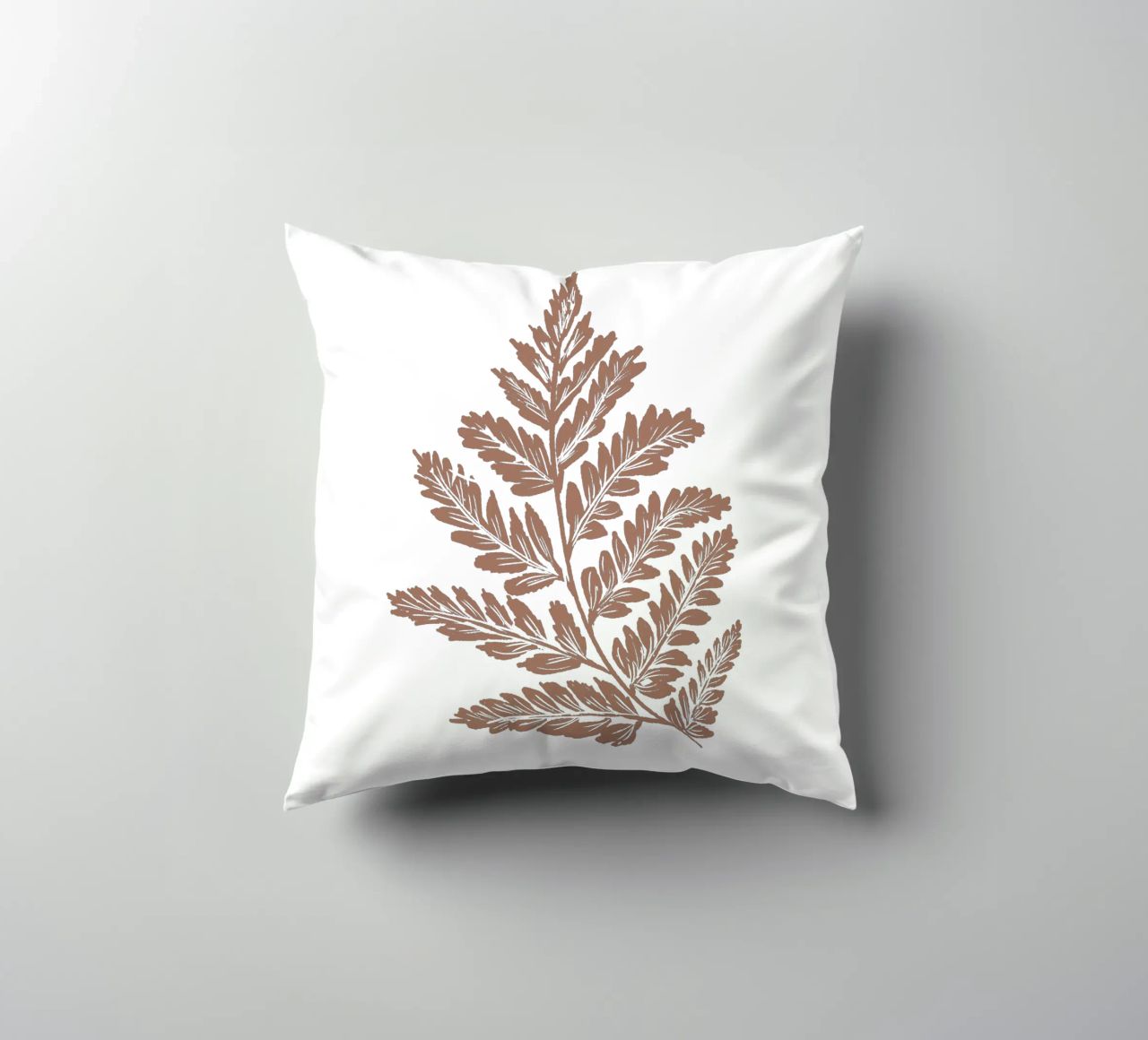 Simple Leaf Mocha Mousse decorative cushion by anisillustration