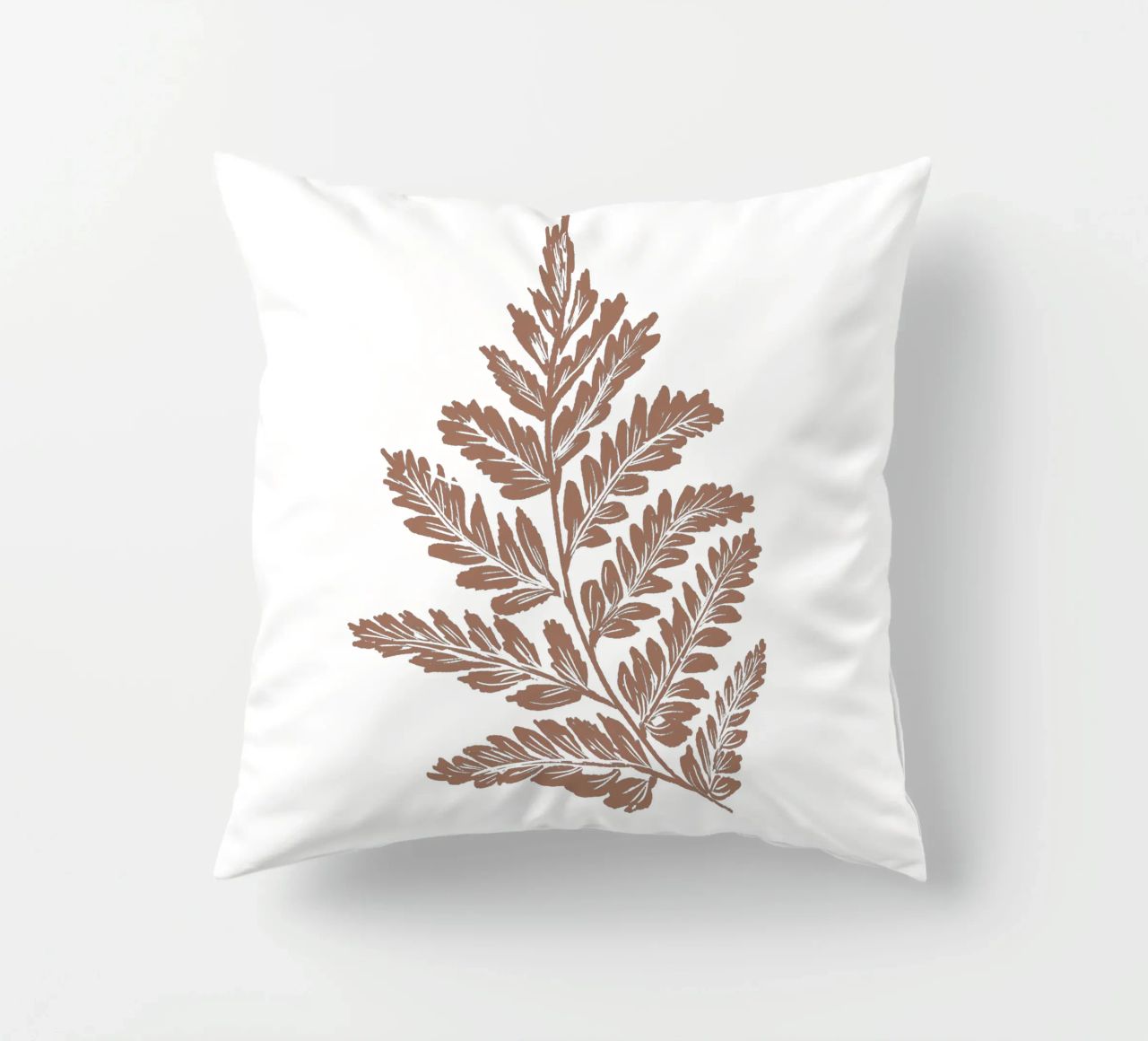Simple Leaf Mocha Mousse decorative cushion by anisillustration