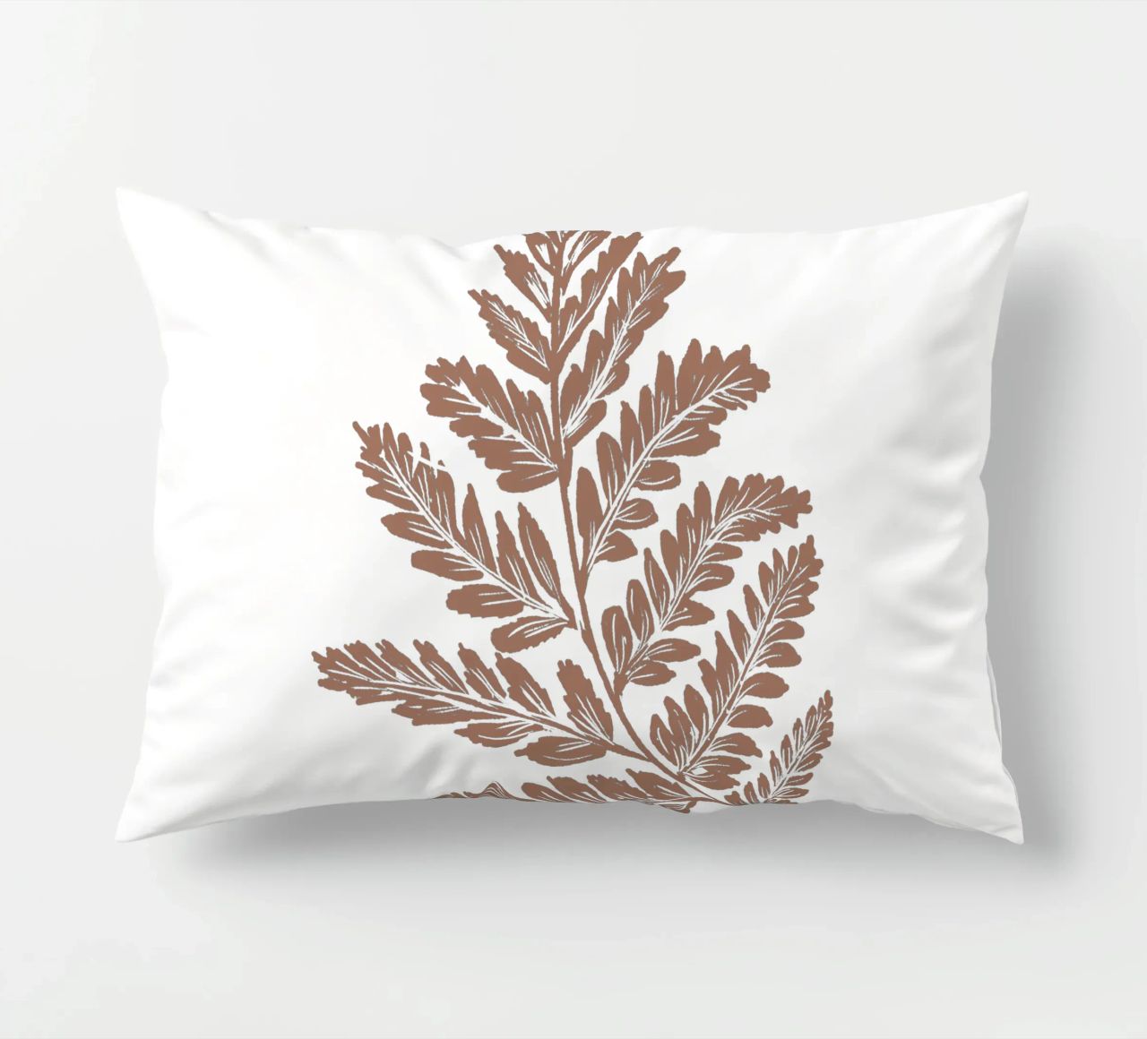 Simple Leaf Mocha Mousse decorative cushion by anisillustration