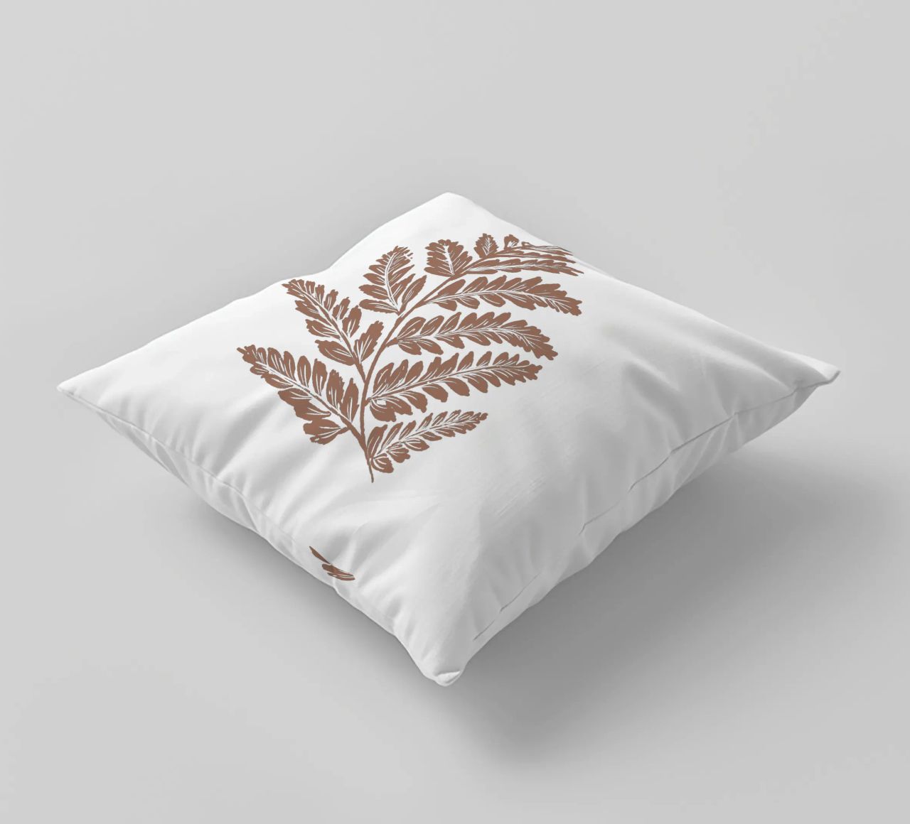 Simple Leaf Mocha Mousse decorative cushion by anisillustration