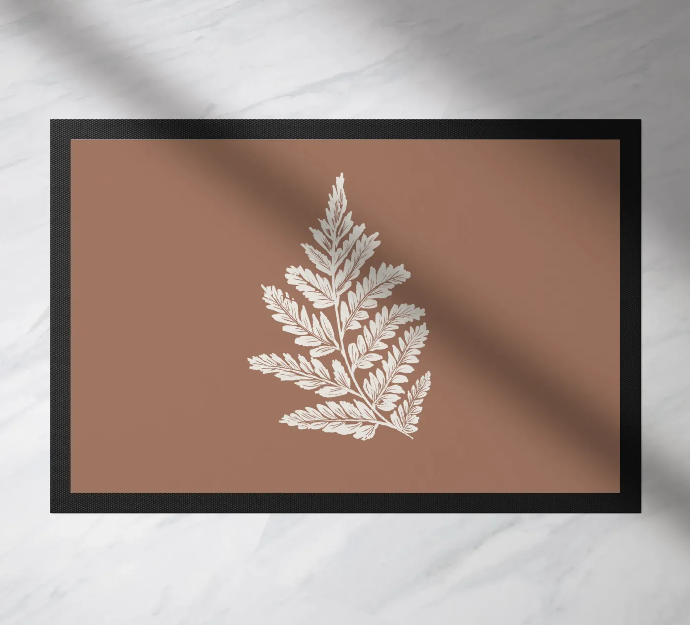 Simple Leaf Mocha Mousse doormat by anisillustration
