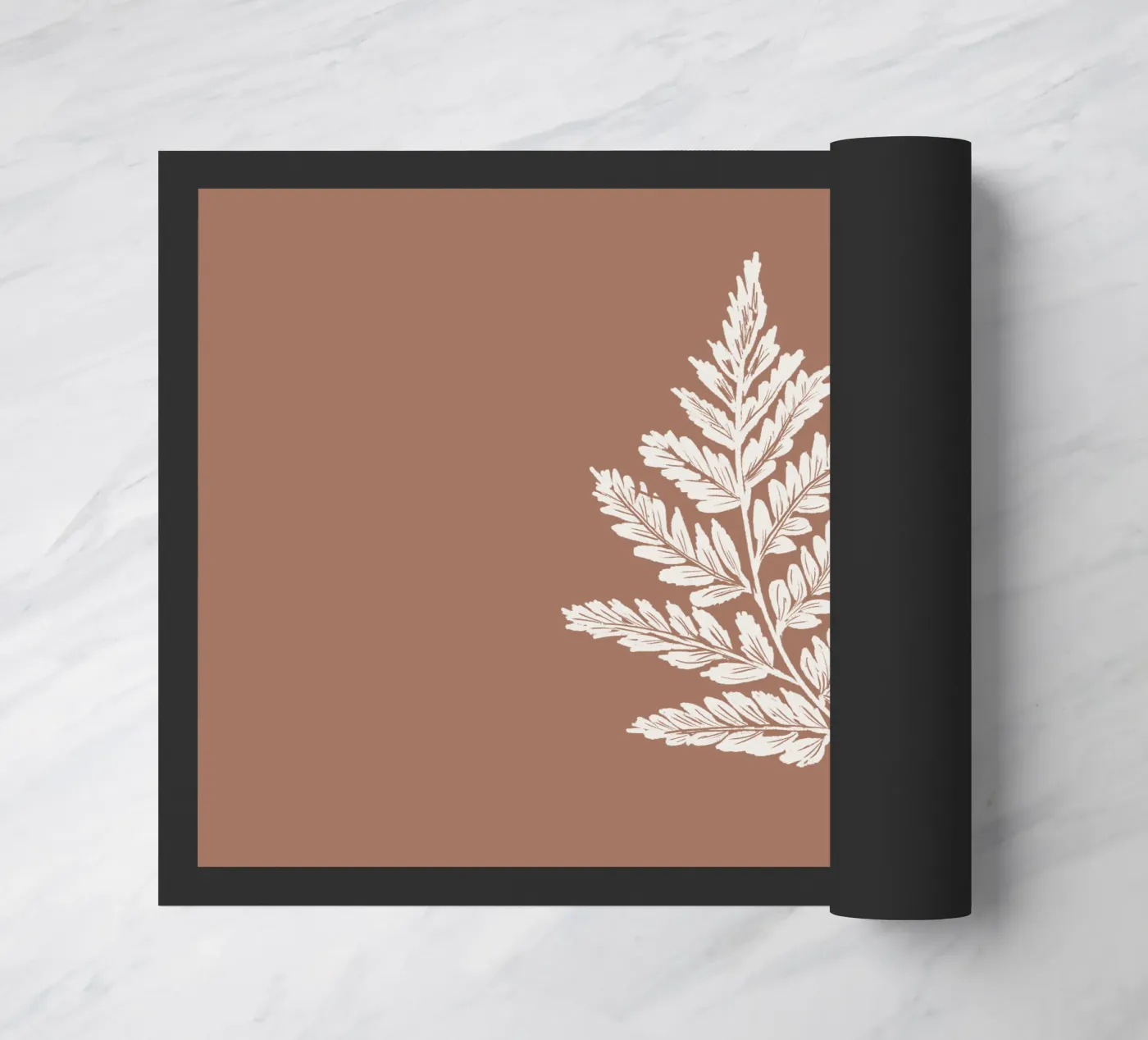 Simple Leaf Mocha Mousse doormat by anisillustration