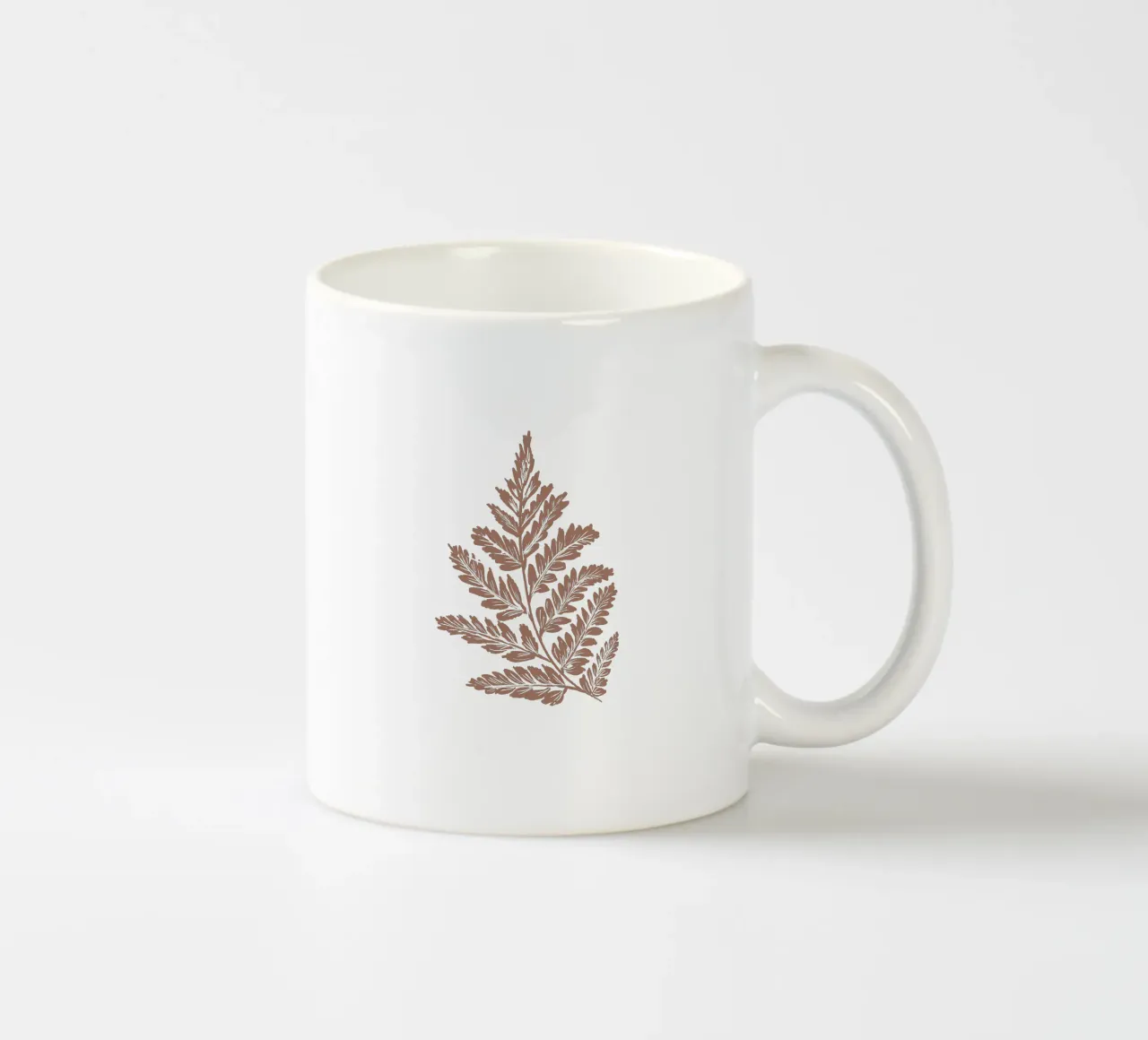 Simple Leaf Mocha Mousse Keramik Tasse von anisillustration