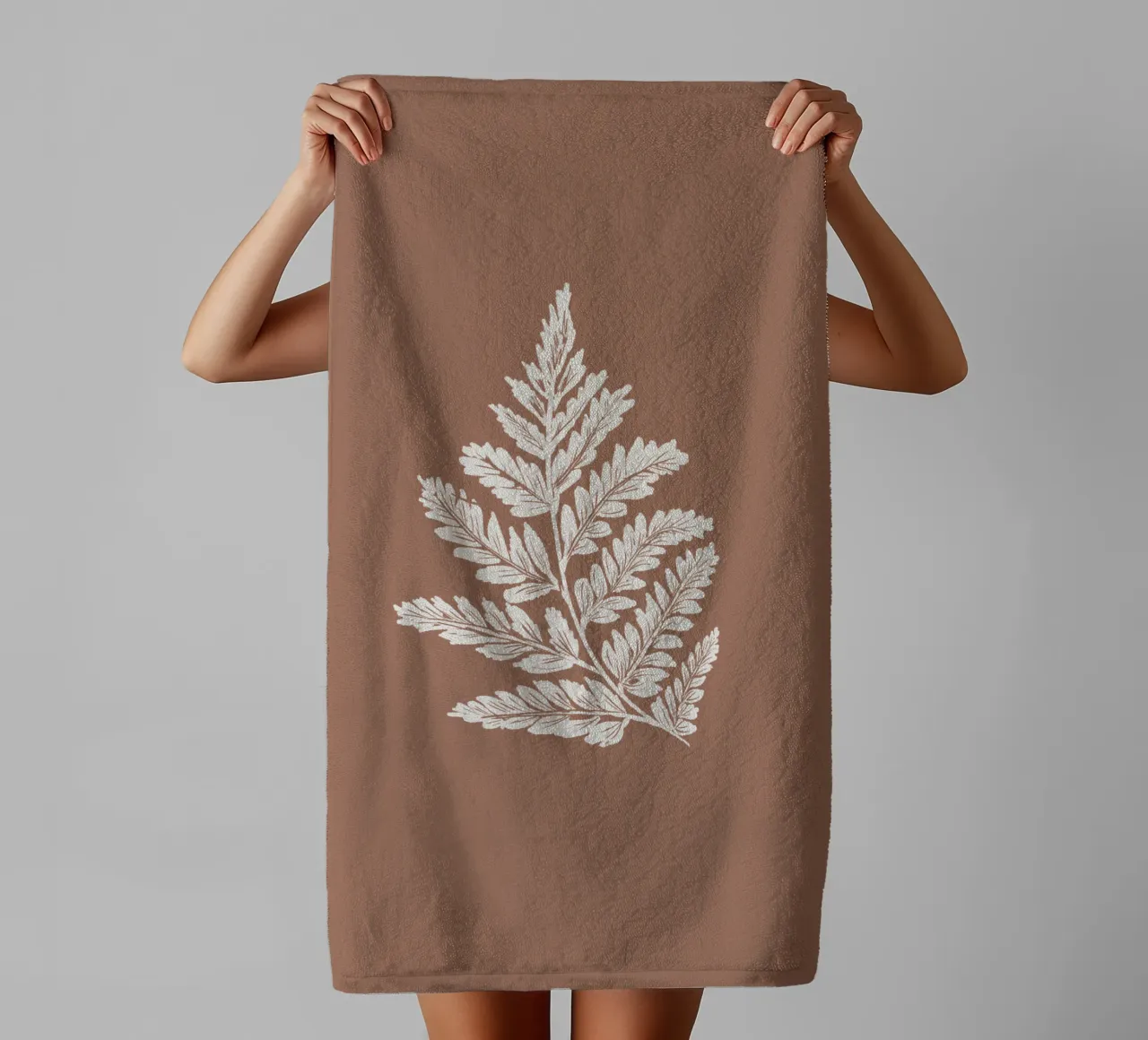 Simple Leaf Mocha Mousse Handtuch von anisillustration