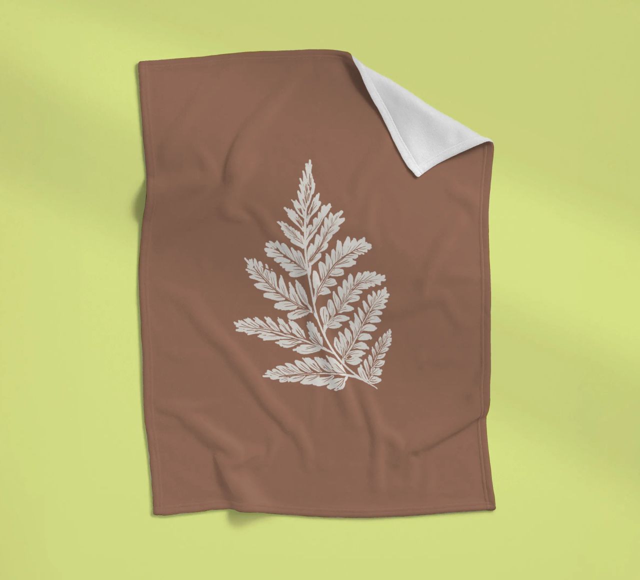 Simple Leaf Mocha Mousse Fleecedecke von anisillustration