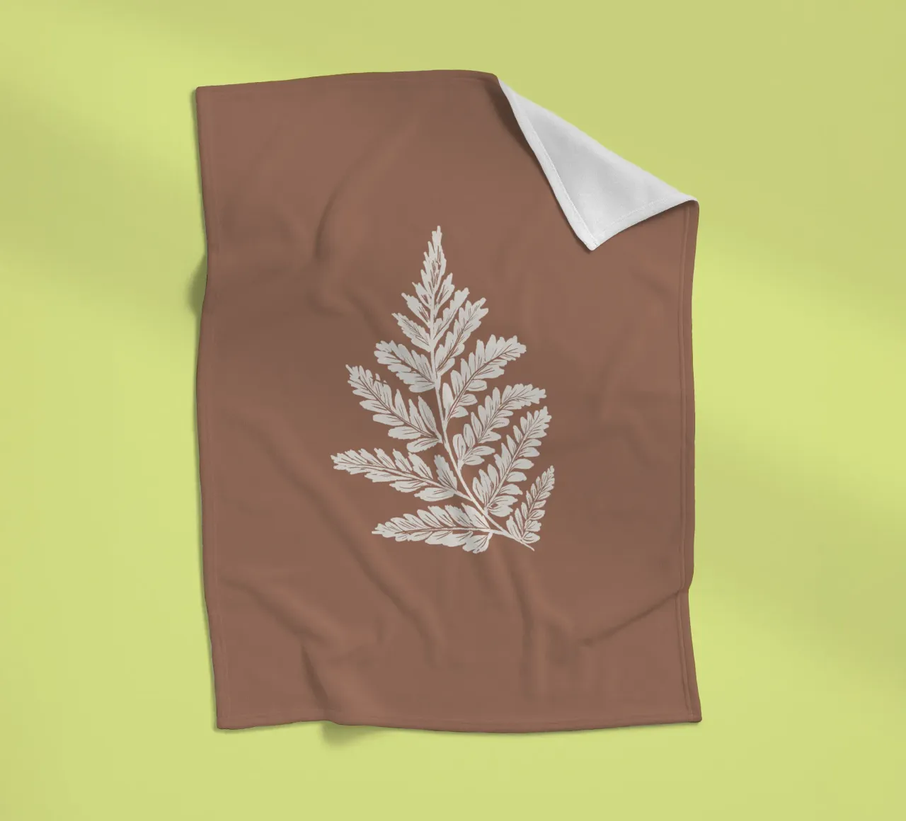 Simple Leaf Mocha Mousse coperta in pile da anisillustration