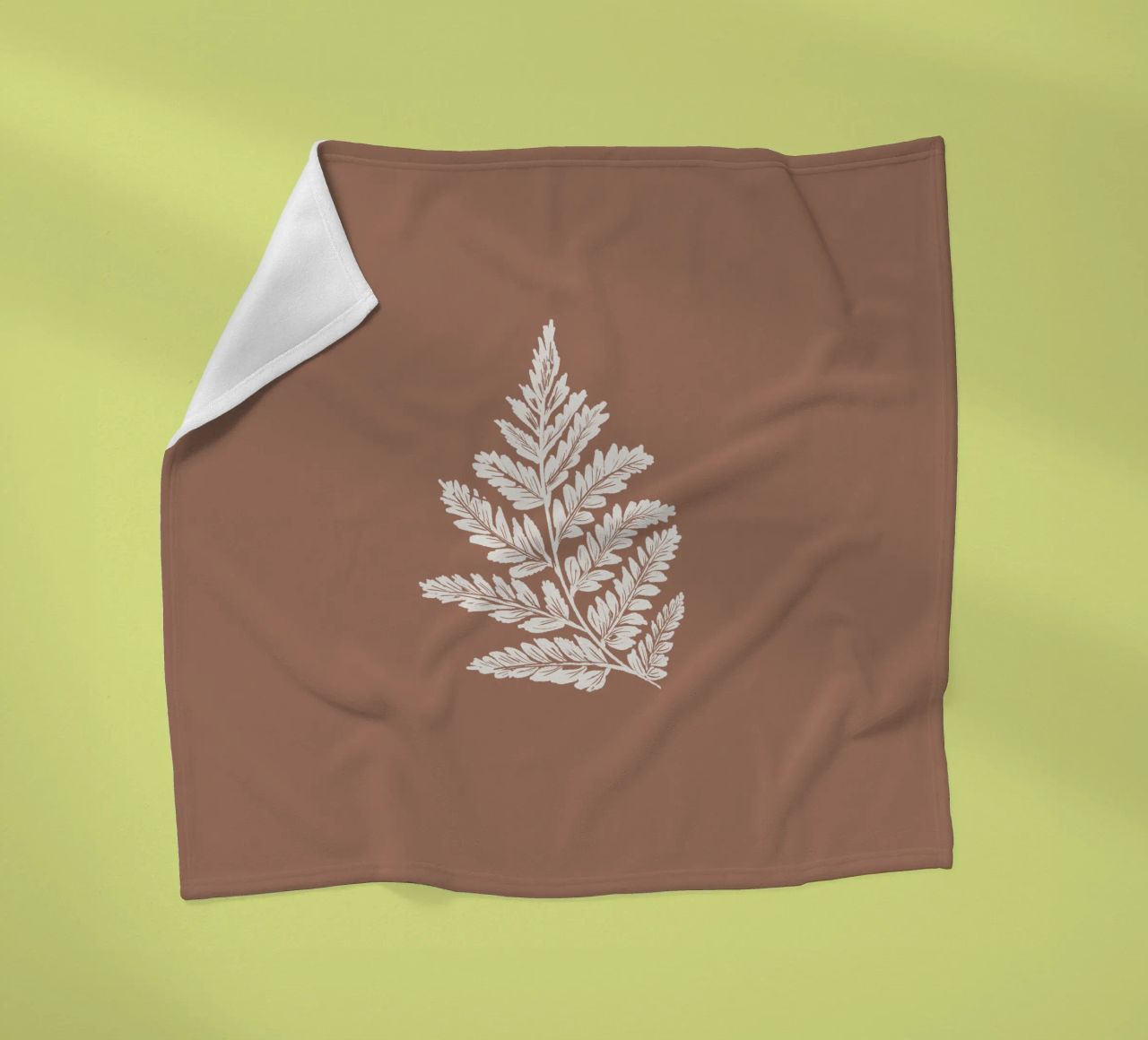 Simple Leaf Mocha Mousse Fleecedecke von anisillustration