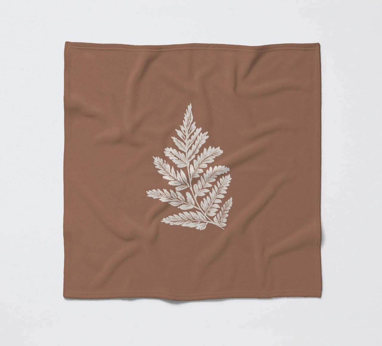 Simple Leaf Mocha Mousse Fleecedecke von anisillustration