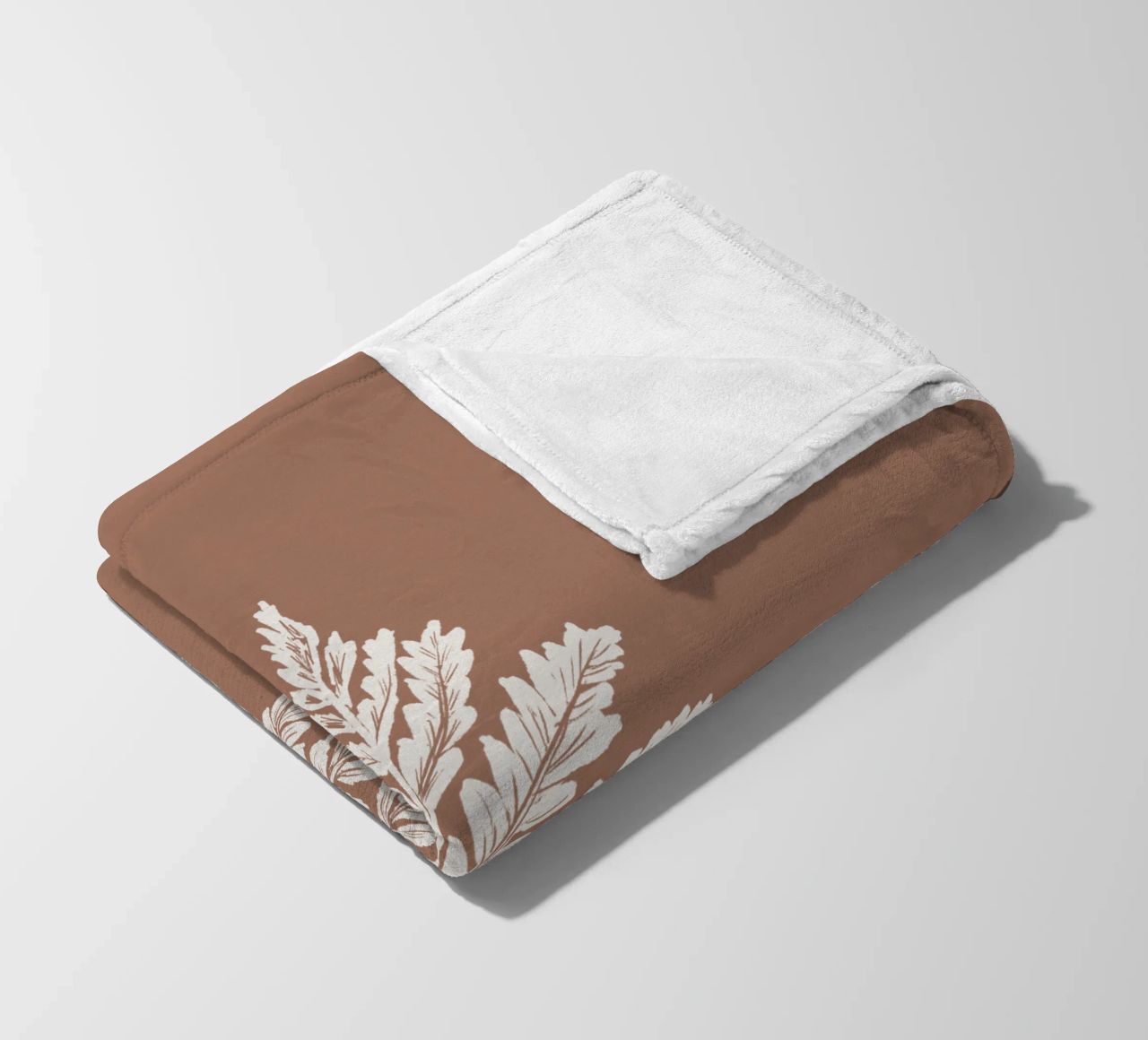 Simple Leaf Mocha Mousse Fleecedecke von anisillustration