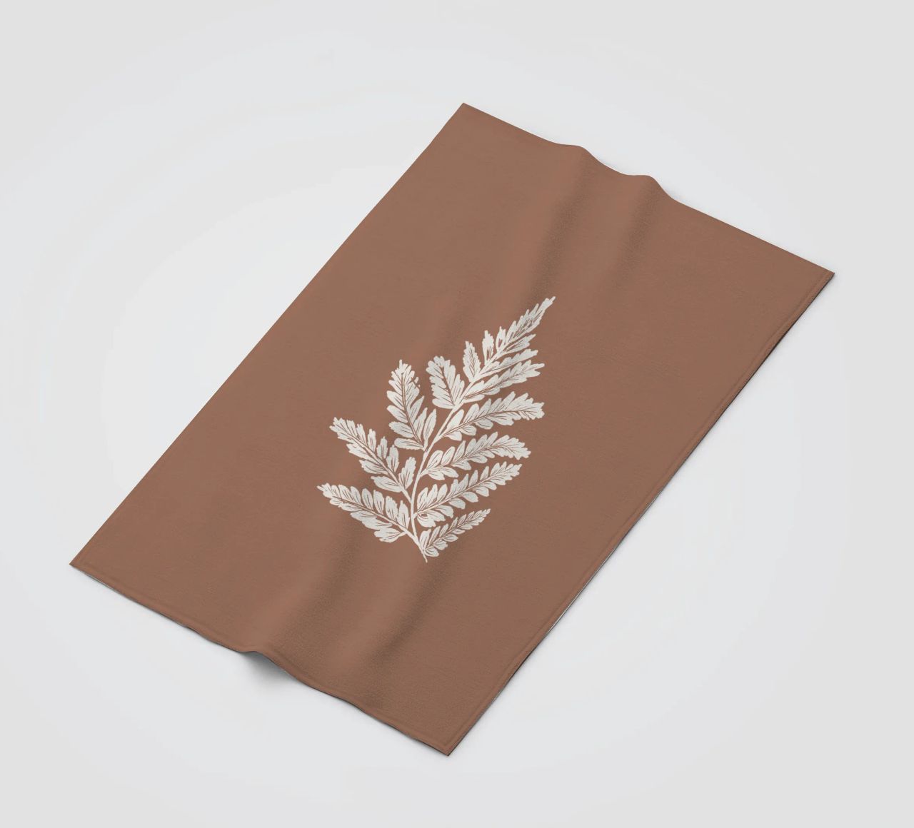 Simple Leaf Mocha Mousse Fleecedecke von anisillustration