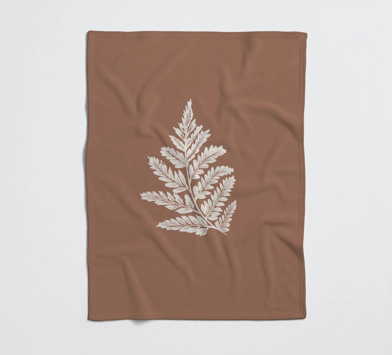 Simple Leaf Mocha Mousse Fleecedecke von anisillustration