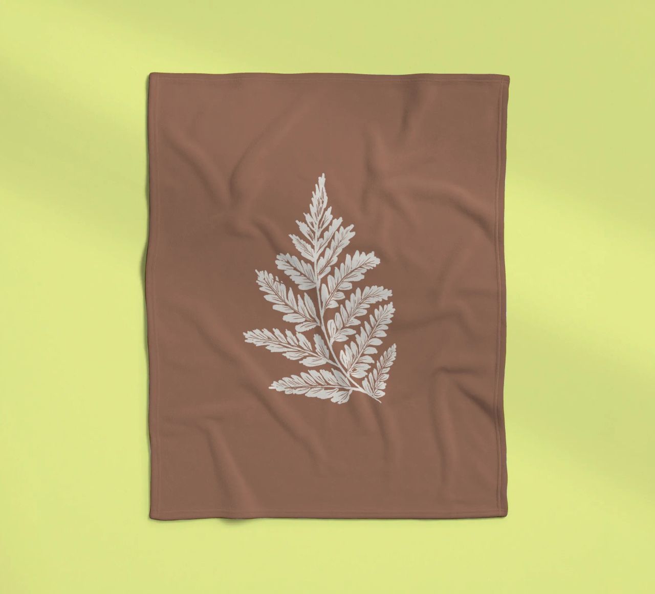Simple Leaf Mocha Mousse Fleecedecke von anisillustration