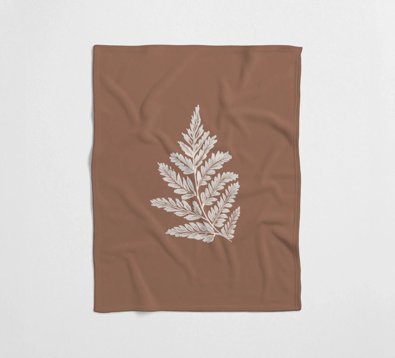 Simple Leaf Mocha Mousse Fleecedecke von anisillustration