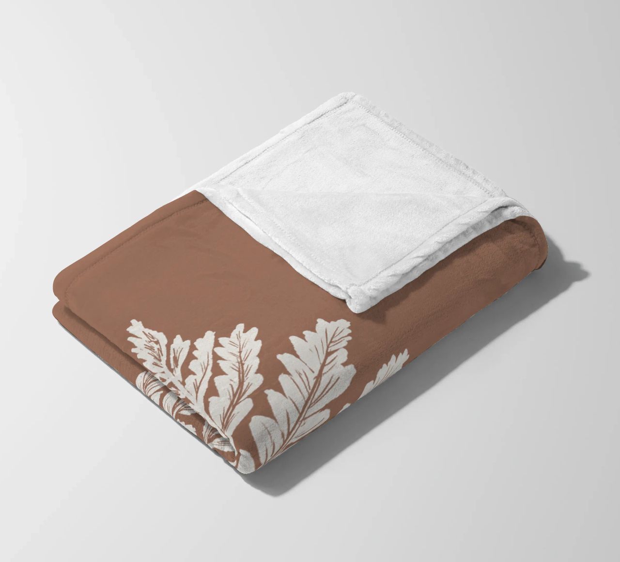 Simple Leaf Mocha Mousse Fleecedecke von anisillustration