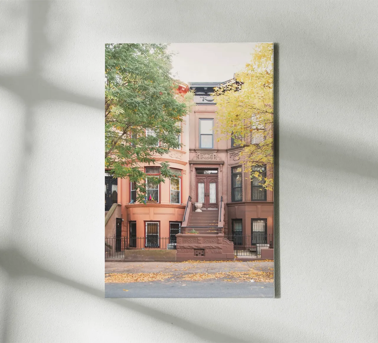 New York, USA I Street architecture with an autumnal aesthetic canvas with Floater frame by Julie Travel Photography