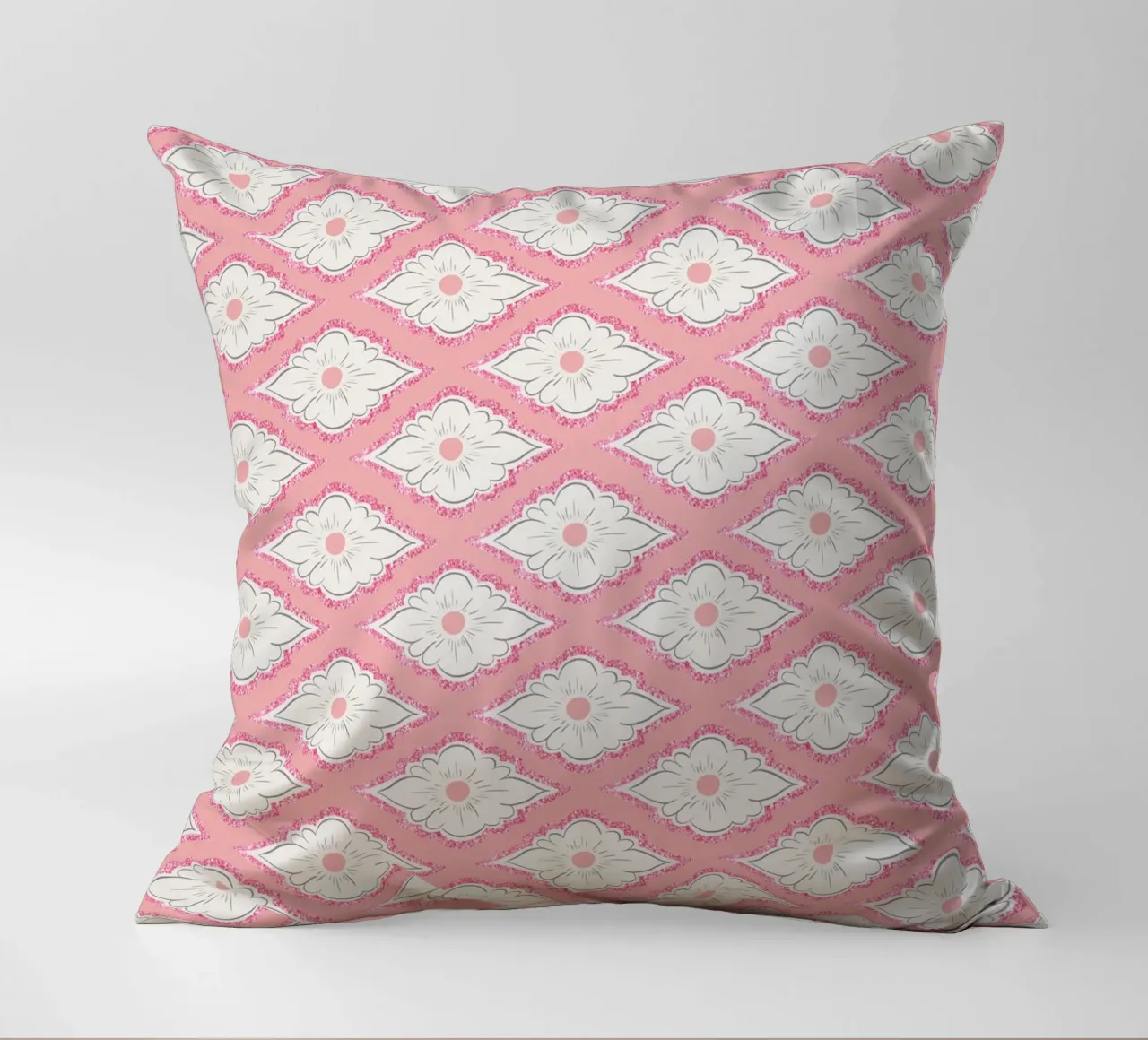 Pink Geometric Pattern cuscino da anisillustration