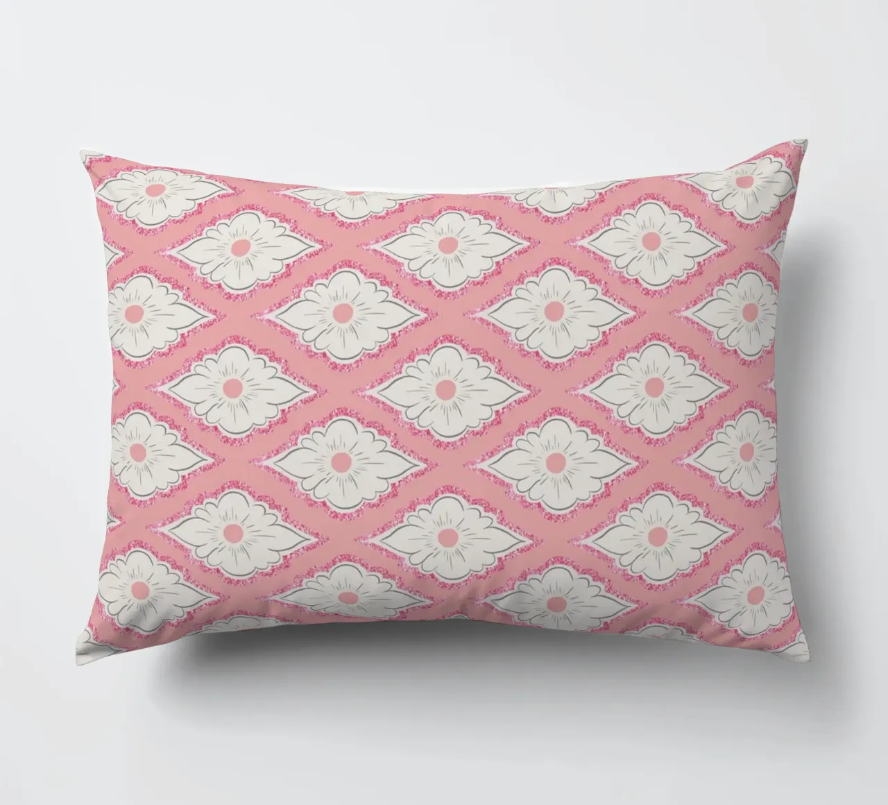 Pink Geometric Pattern cuscino da anisillustration
