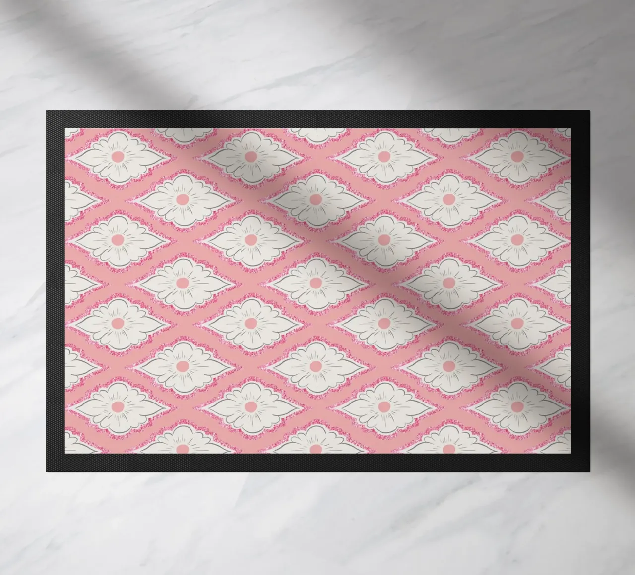 Pink Geometric Pattern doormat by anisillustration