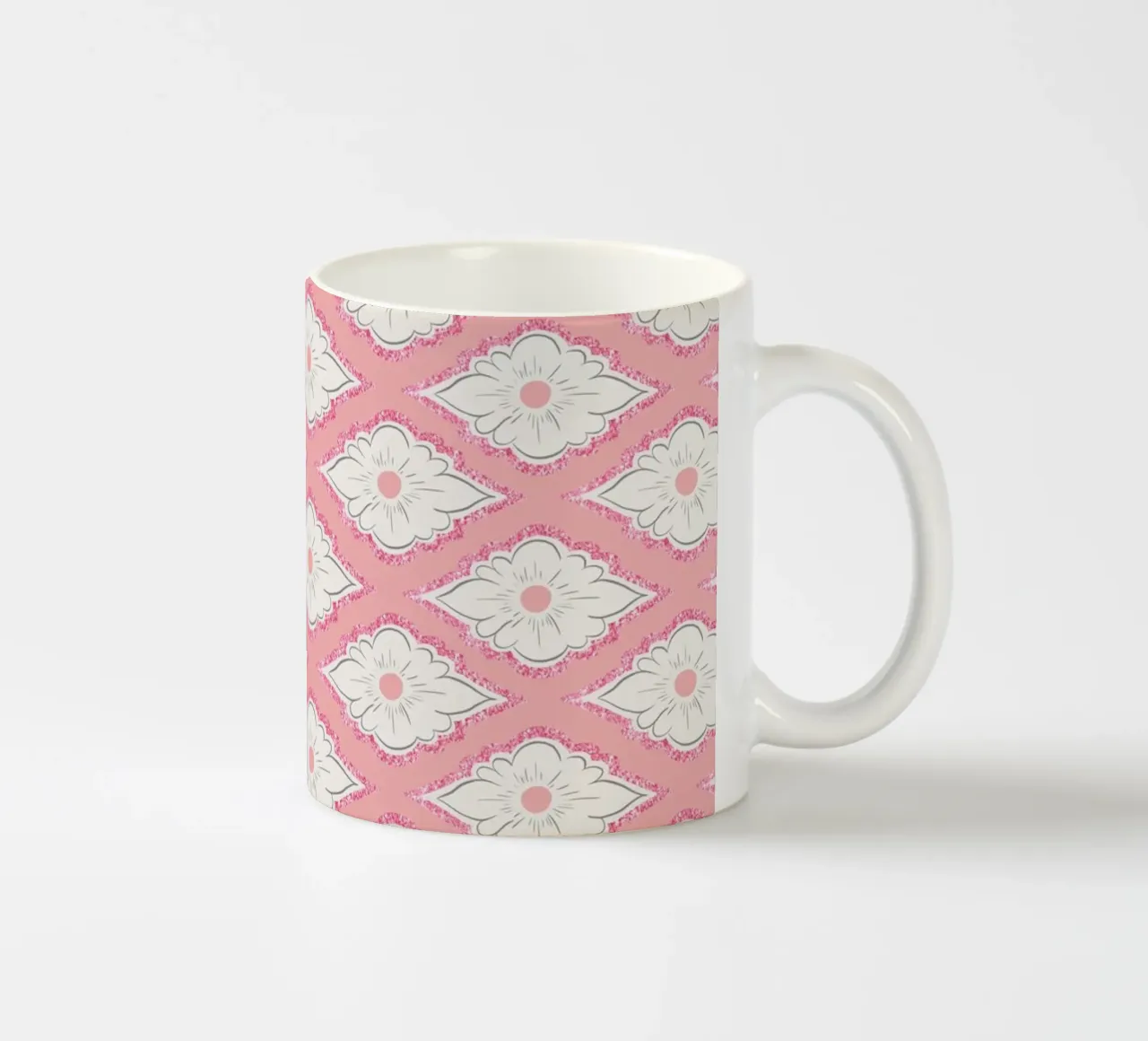 Pink Geometric Pattern tazza in ceramica da anisillustration