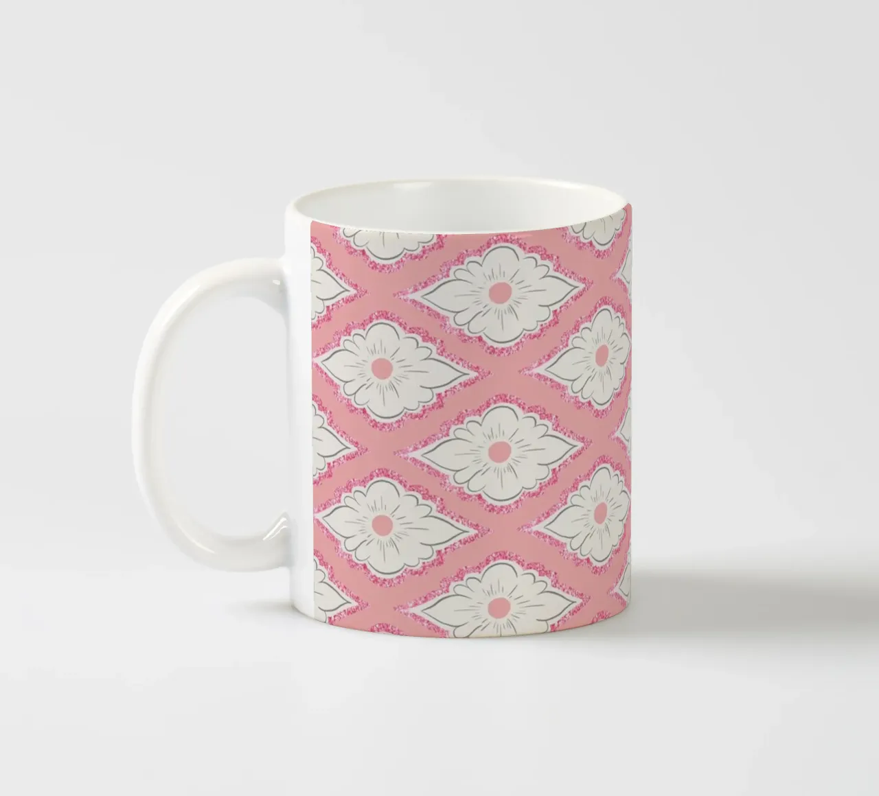 Pink Geometric Pattern tazza in ceramica da anisillustration