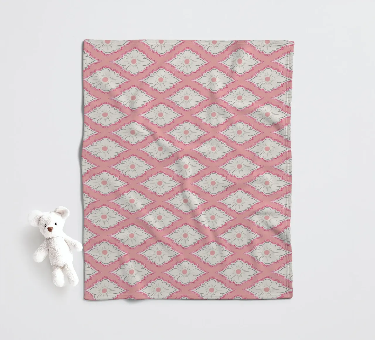 Pink Geometric Pattern coperta in pile da anisillustration