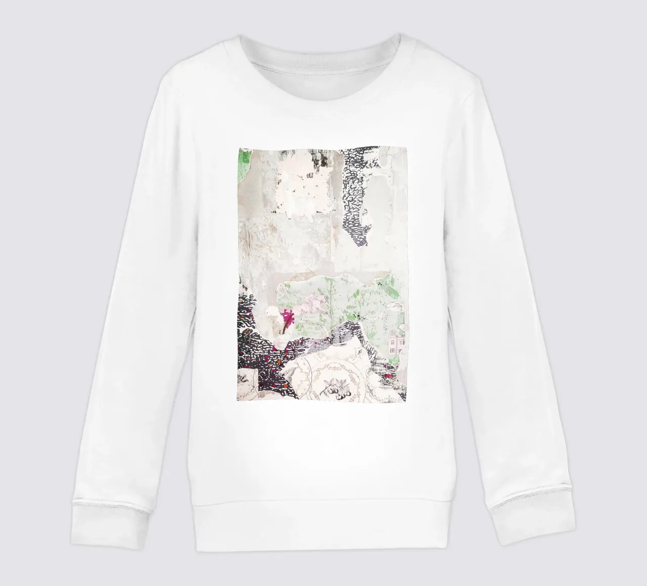 New York, USA I Damaged green retro vintage wallpaper kids sweatshirt by Julie Travel Photography