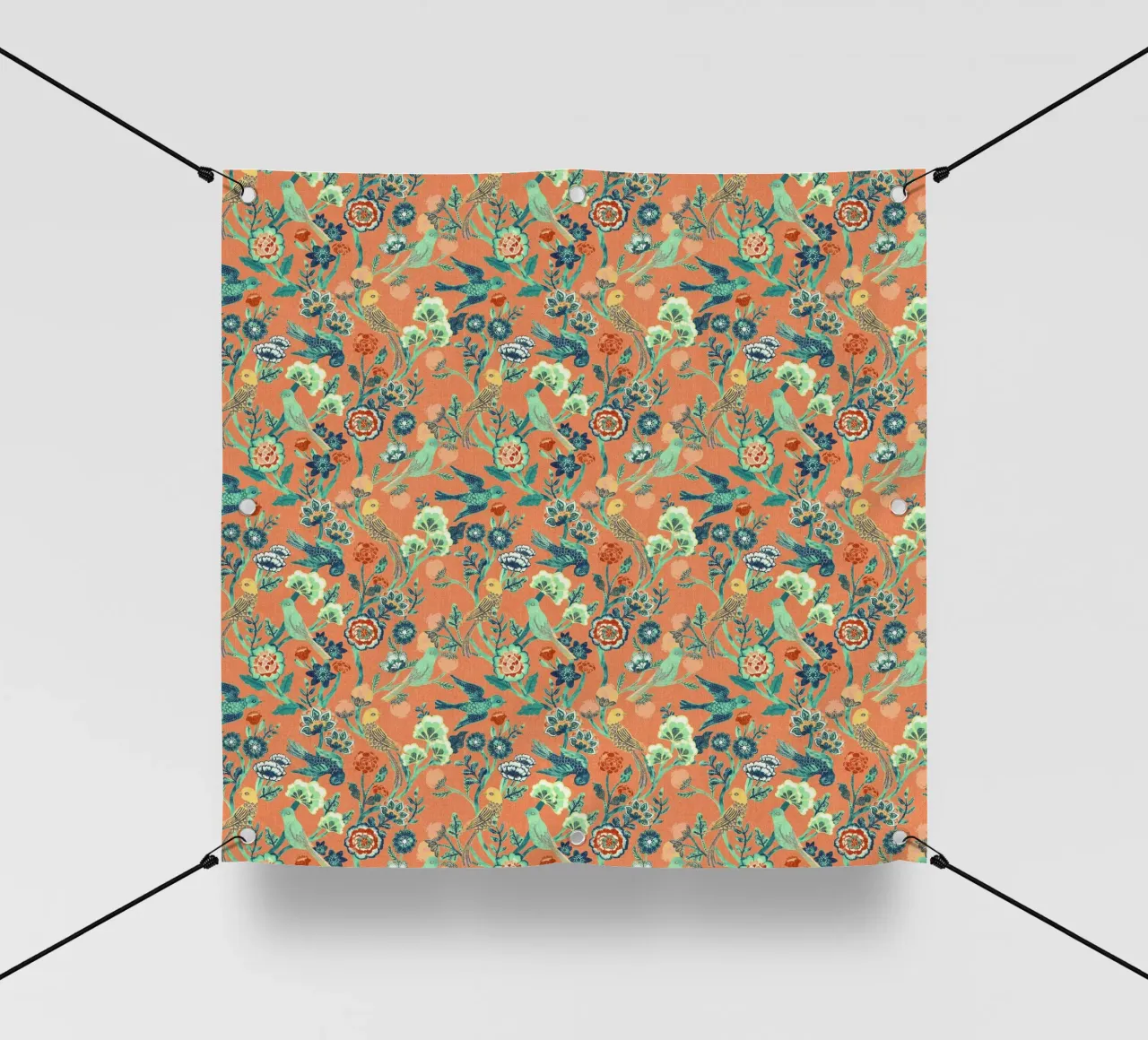 Cecilia Mok - Chintz indiano Paradise Aqua telo in pvc da The Artcircle