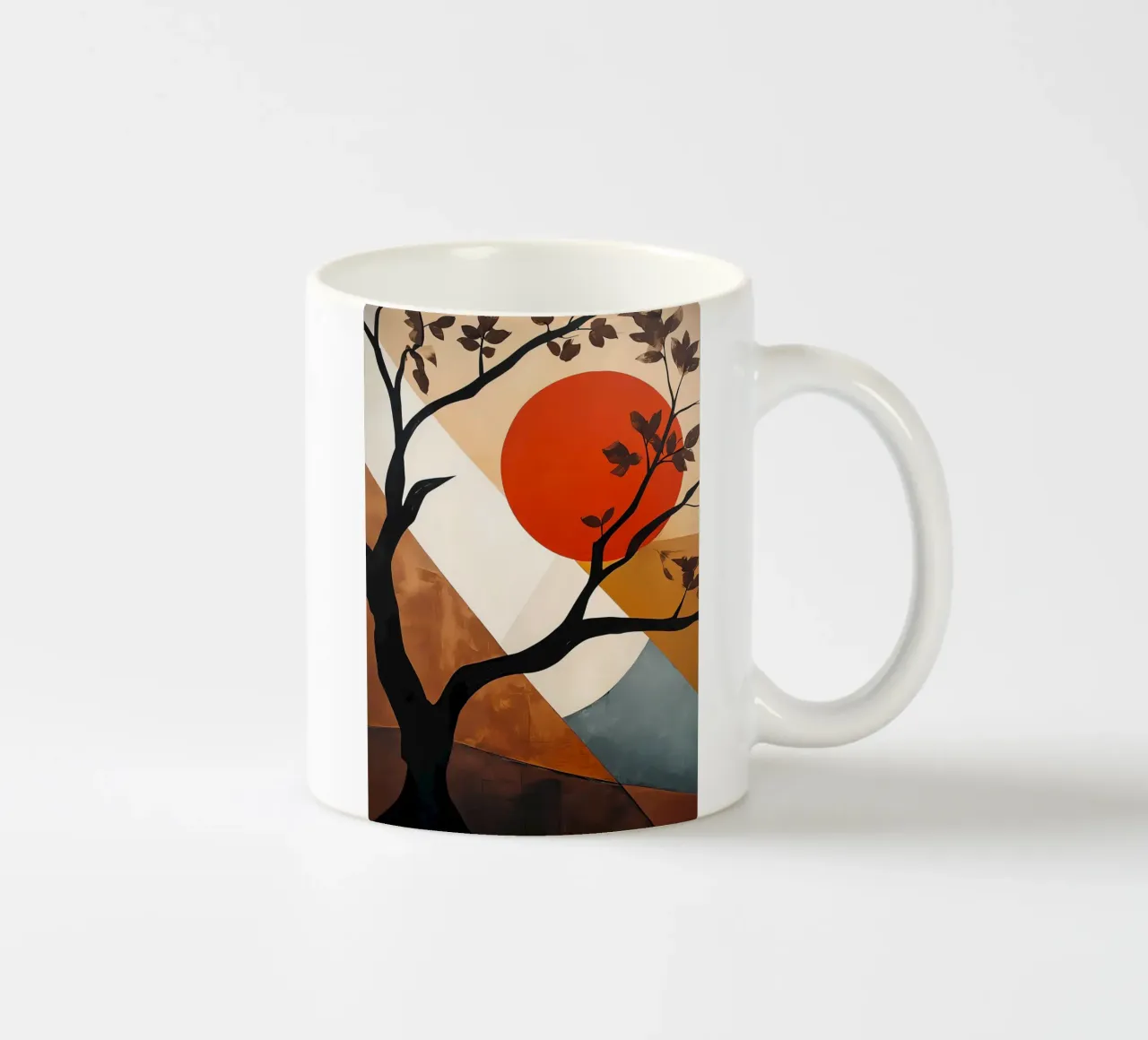 Albero geometrico al tramonto tazza in ceramica da Artistic-shop