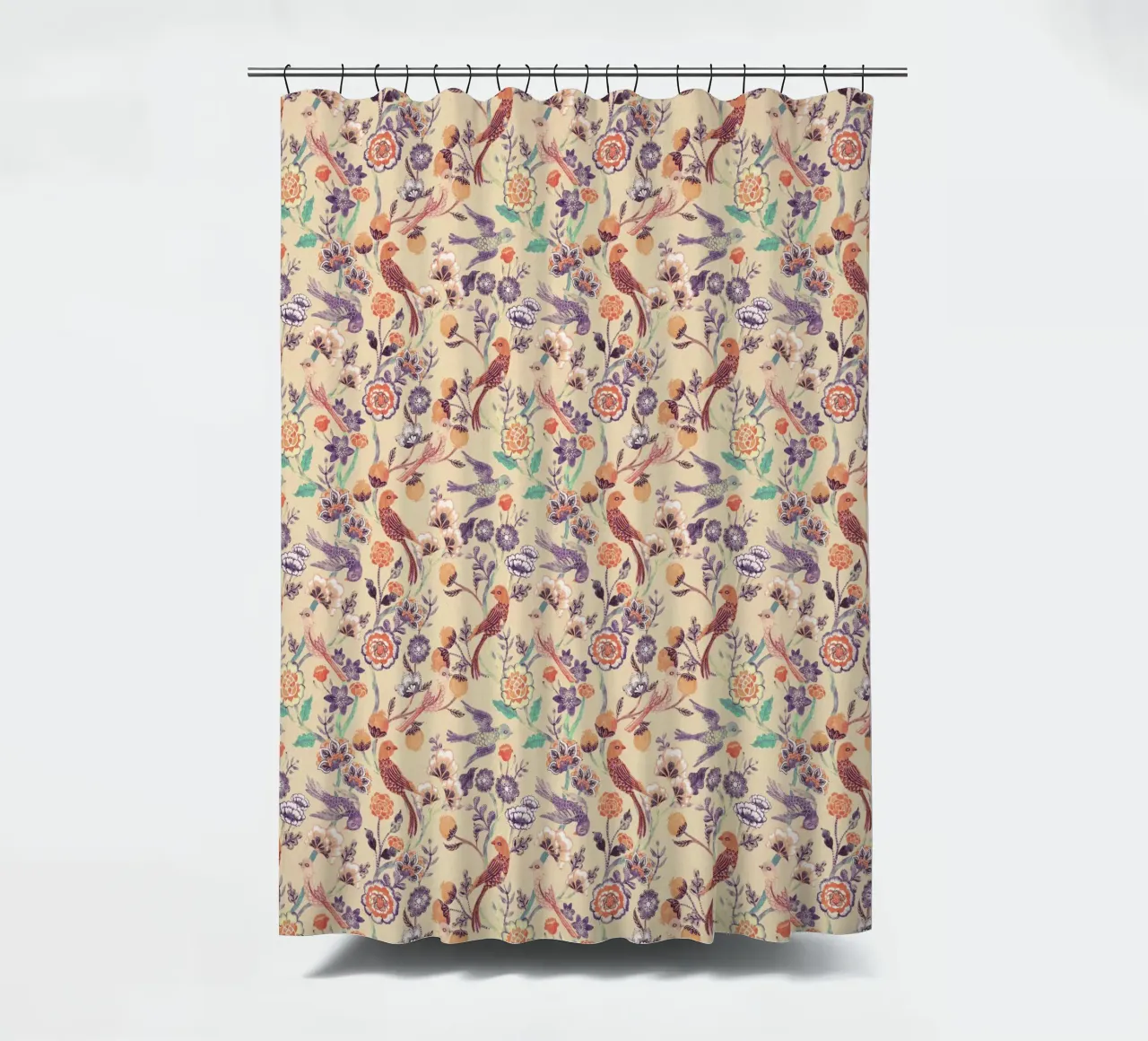 Cecilia Mok - Corallo chintz indiano tenda da doccia da The Artcircle