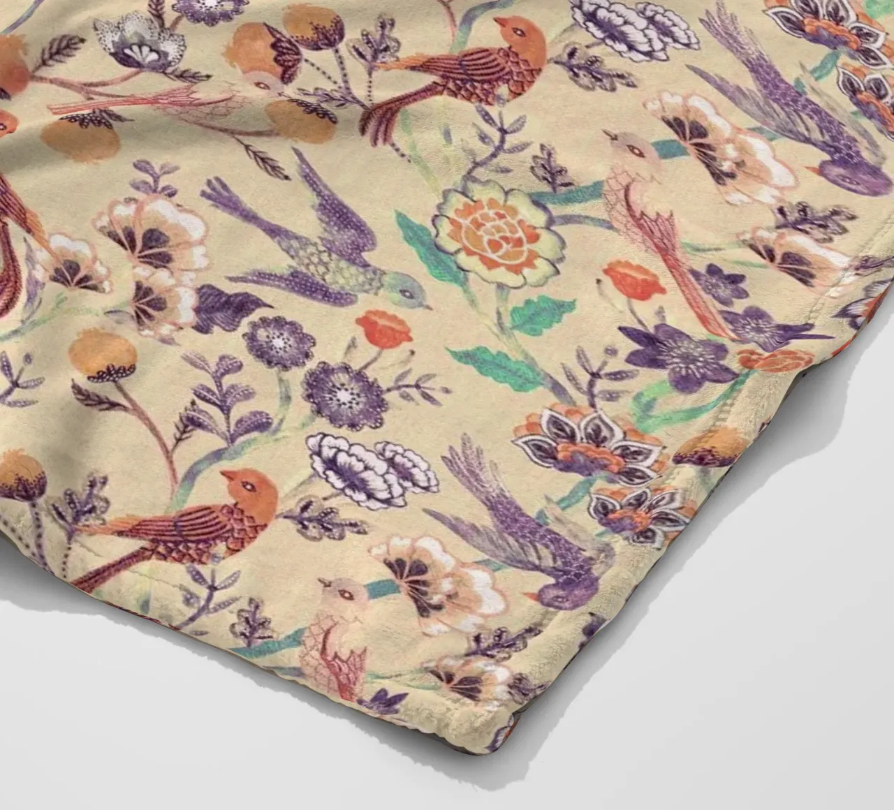 Cecilia Mok - Corallo chintz indiano coperta in pile da The Artcircle
