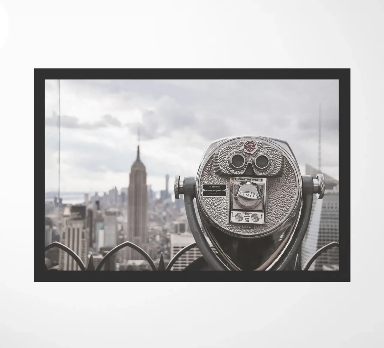 New York, USA I Vista skyline di Manhattan grigio bianco e nero zerbino da Julie Travel Photography