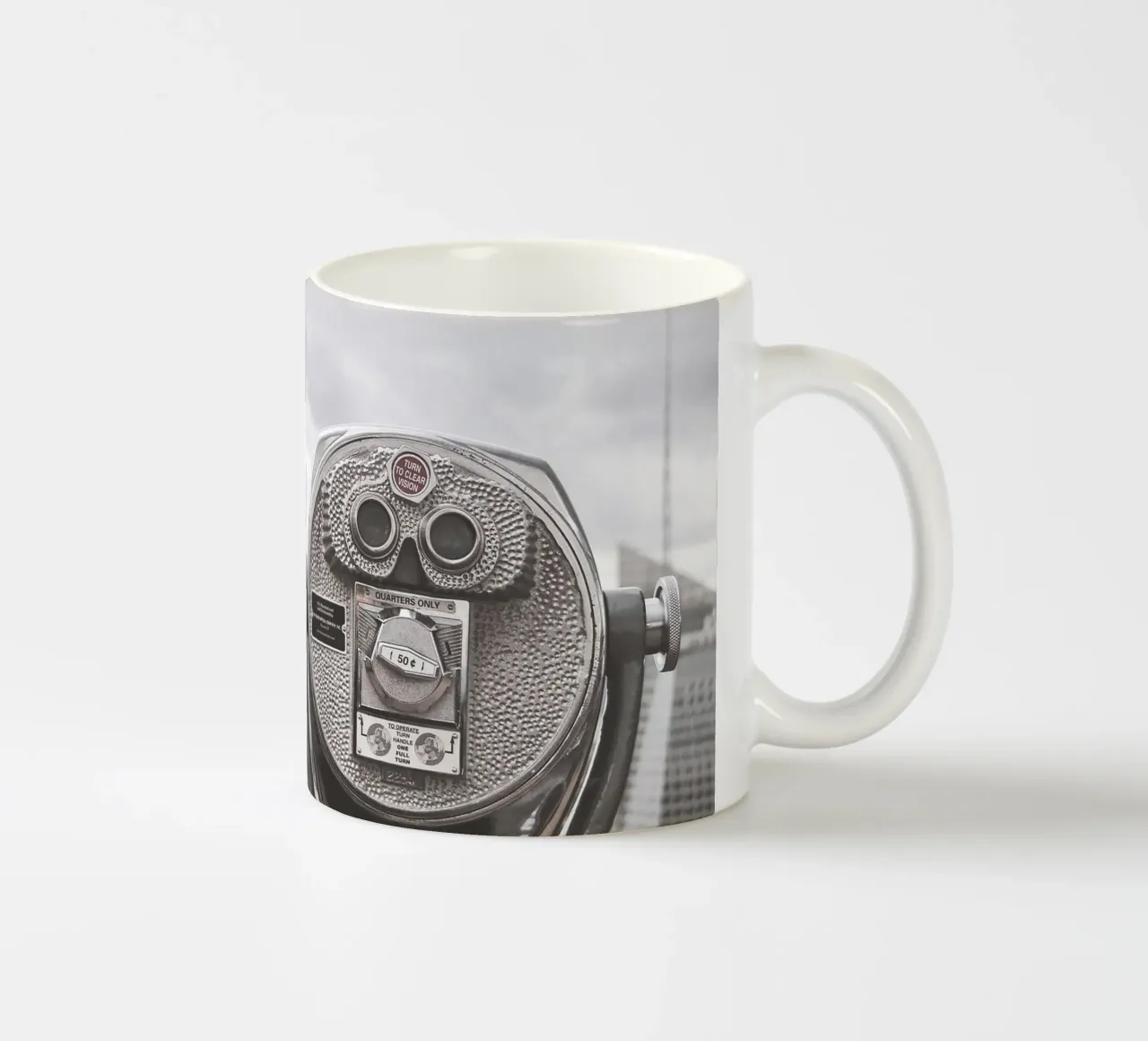 New York, USA I Vista skyline di Manhattan grigio bianco e nero tazza in ceramica da Julie Travel Photography