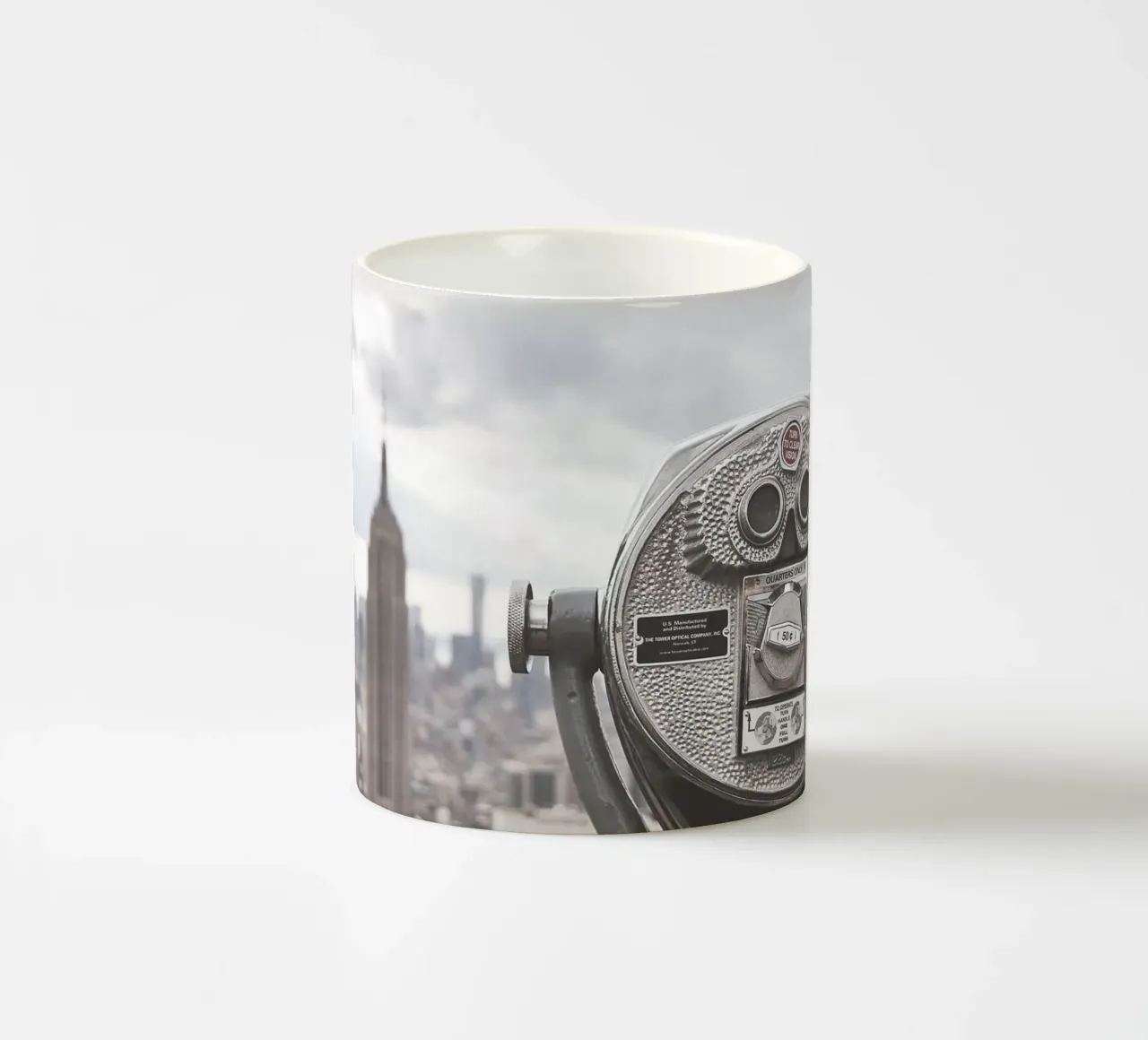New York, USA I Vista skyline di Manhattan grigio bianco e nero tazza in ceramica da Julie Travel Photography