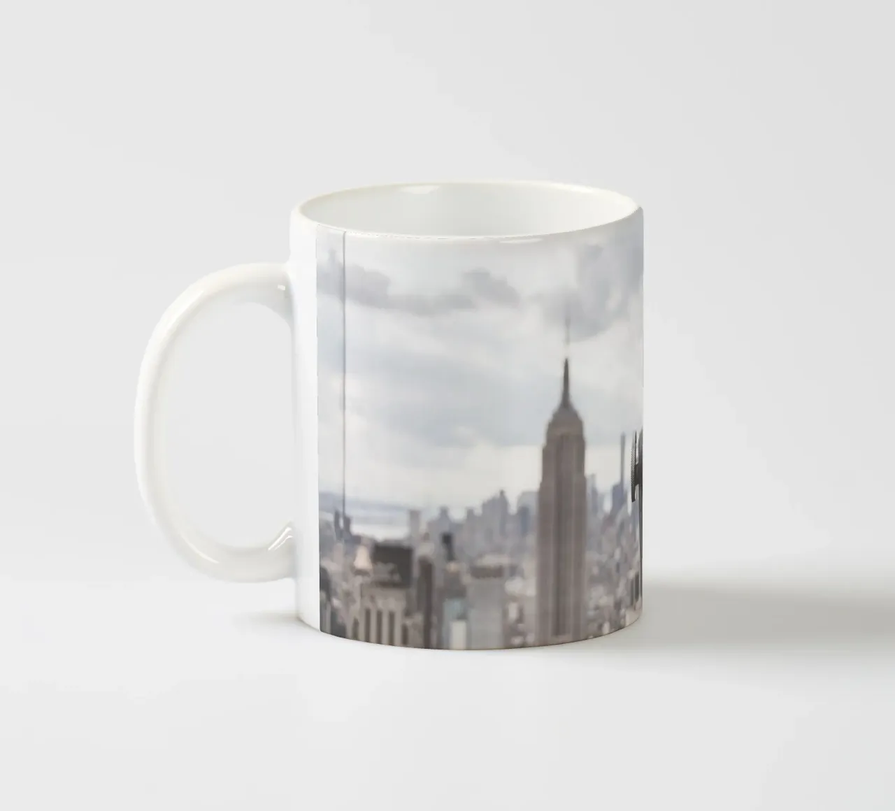 New York, USA I Vista skyline di Manhattan grigio bianco e nero tazza in ceramica da Julie Travel Photography