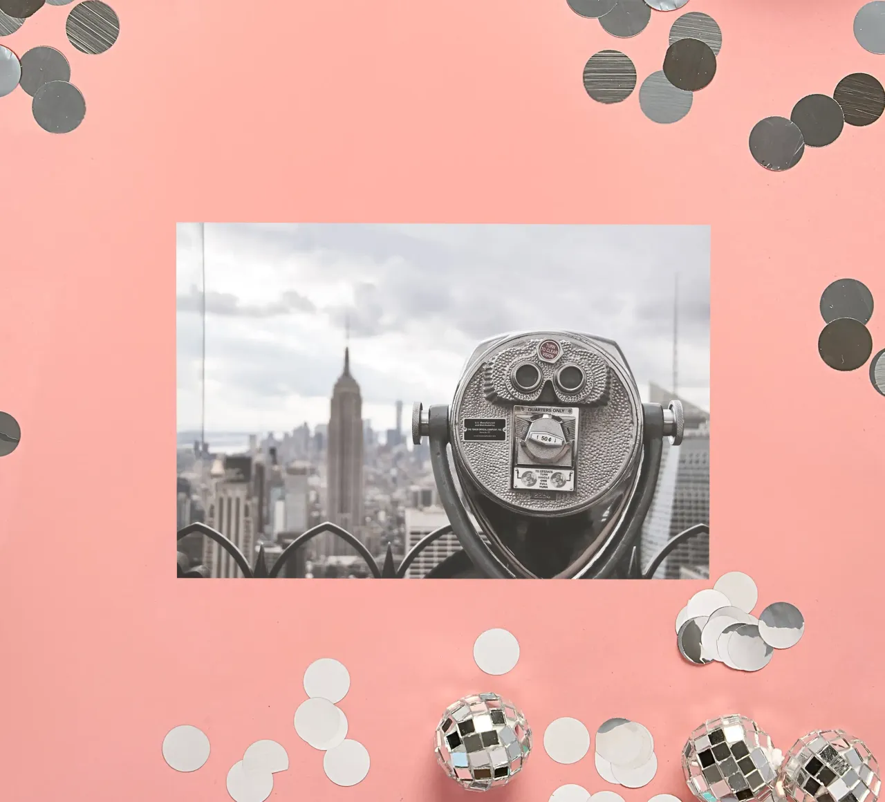 New York, VS I Manhattan skyline grijs zwart-wit sticker van Julie Travel Photography